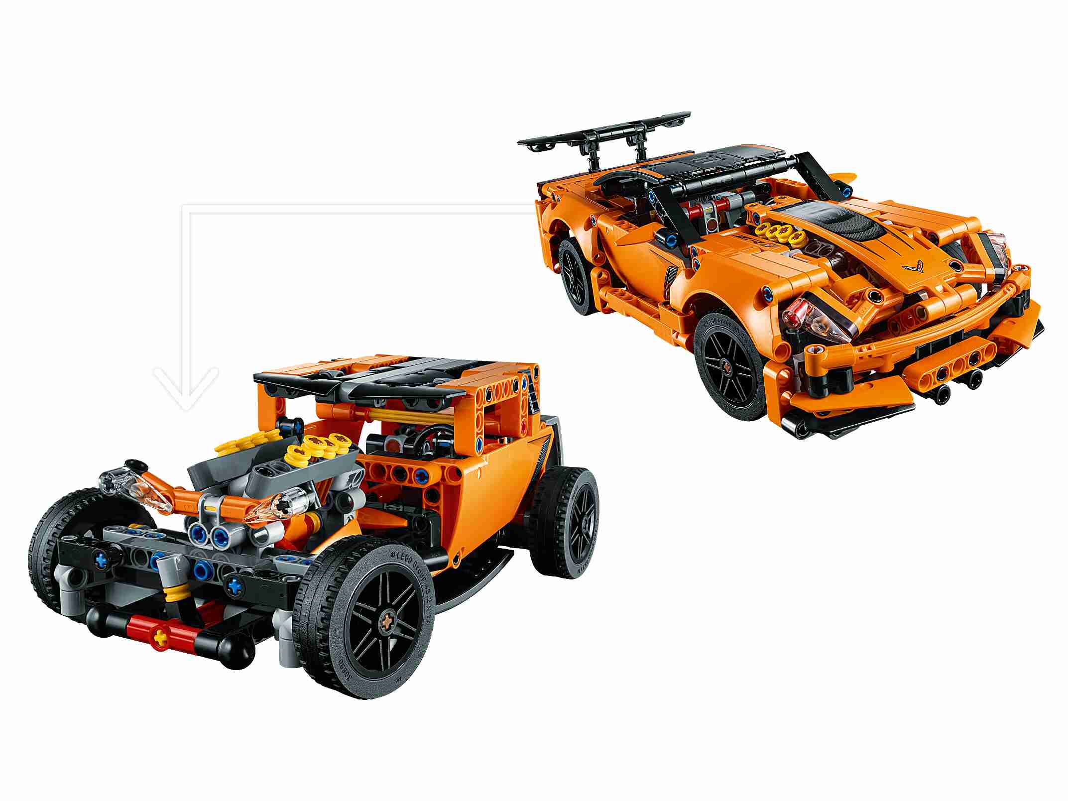 2-in-1 Modell LEGO 42093 Technic Chevrolet Corvette ZR1 Rennwagen oder Hot Road 