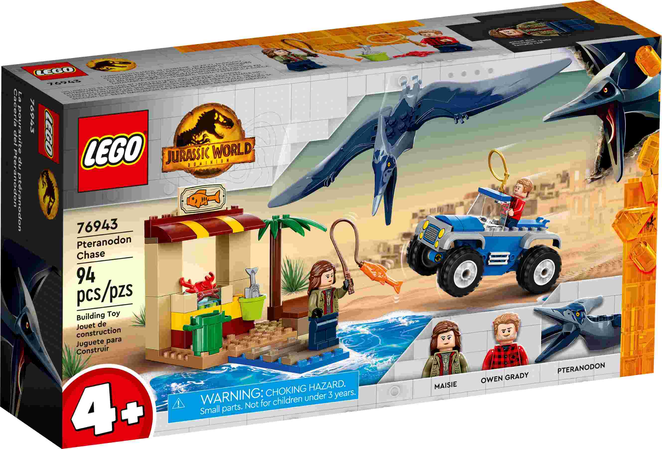 LEGO 76943 Jurassic World™ Pteranodon-Jagd mit Maisie und Owen Grady mit Angel 