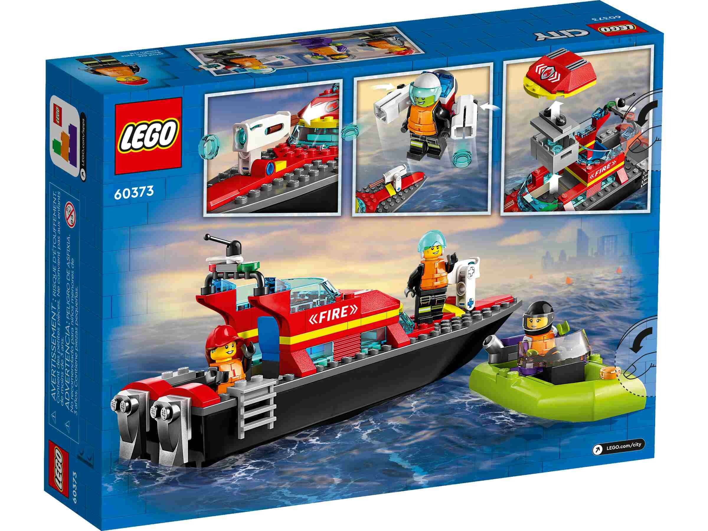 LEGO 60373 City Feuerwehrboot, Rennboot, Raketenrucksack, Löschkanone