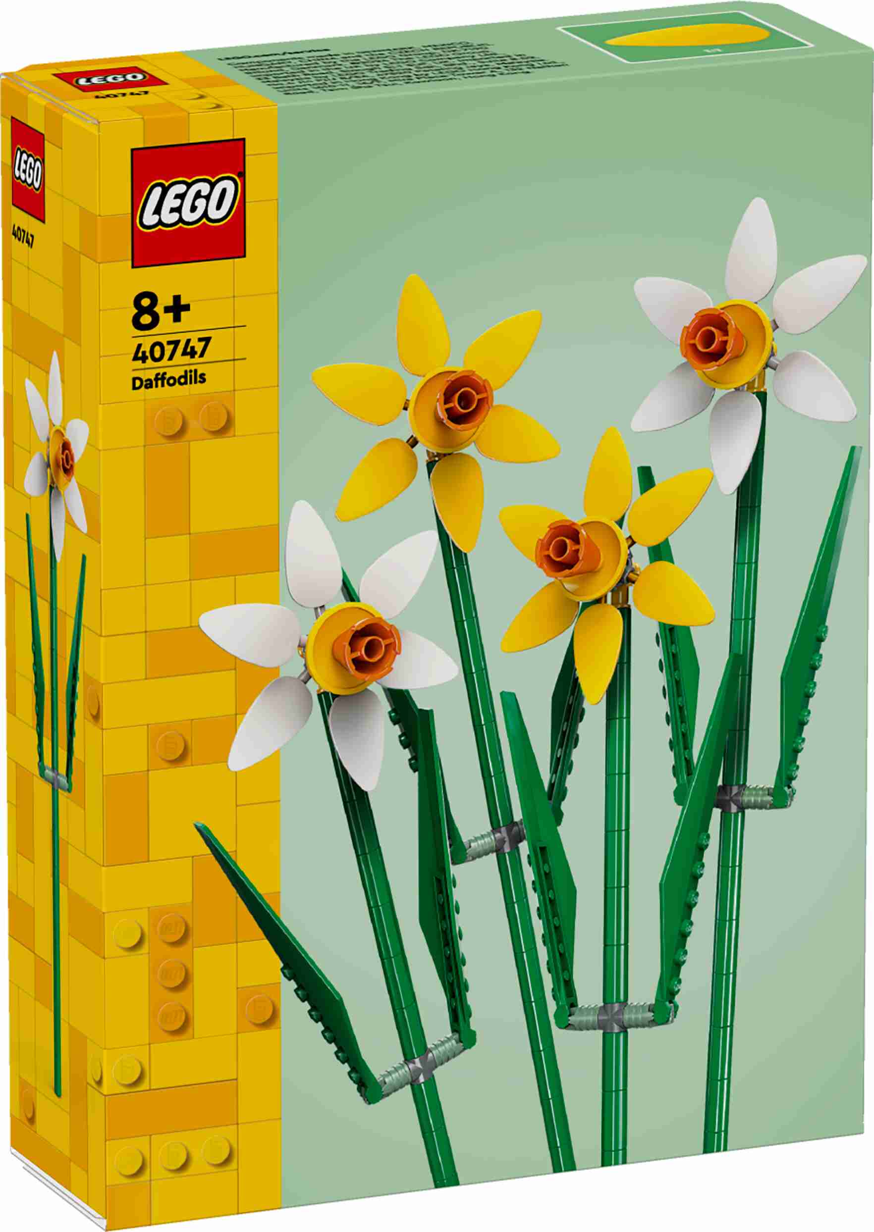 LEGO 40747 Iconic Narzissen, 2 gelbe und 2 weiße Narzissen