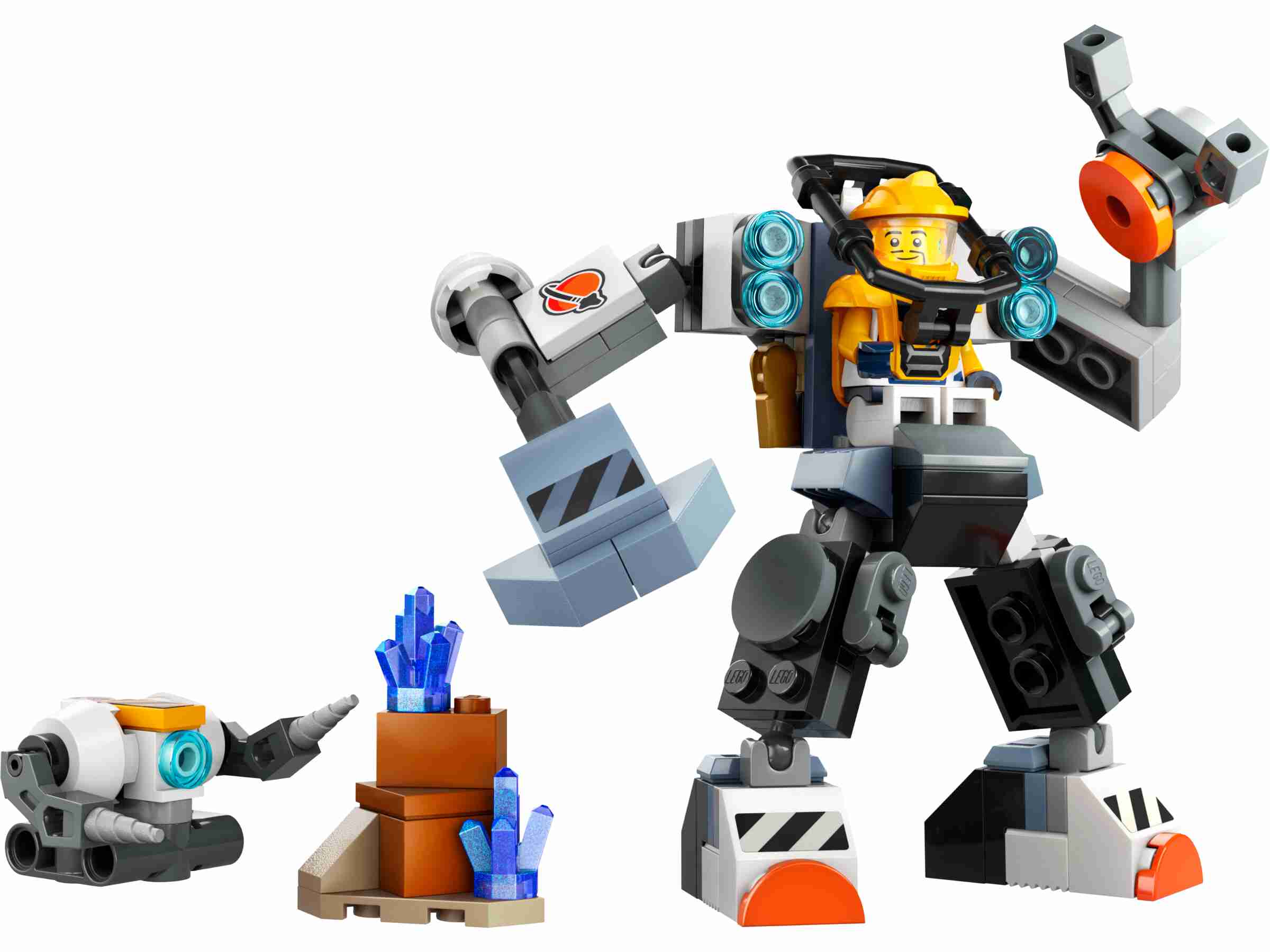LEGO 60428 City Weltraum-Mech, 1 Minifigur, Planetenkulisse, Weltraum-Bauroboter