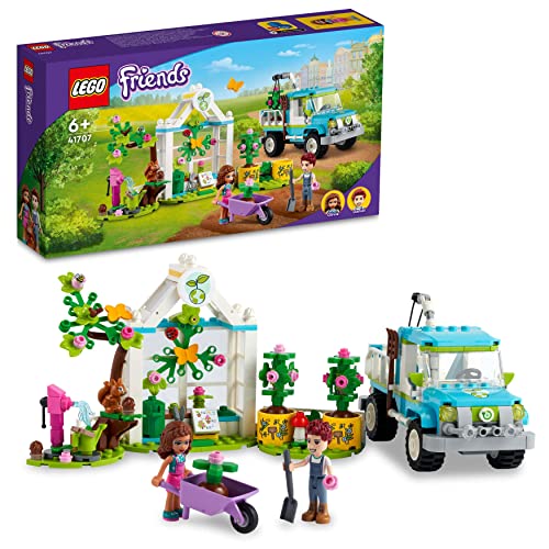 LEGO 41707 Friends Baumpflanzungsfahrzeug, Blumengarten-Spielzeug ab 6 Jahren