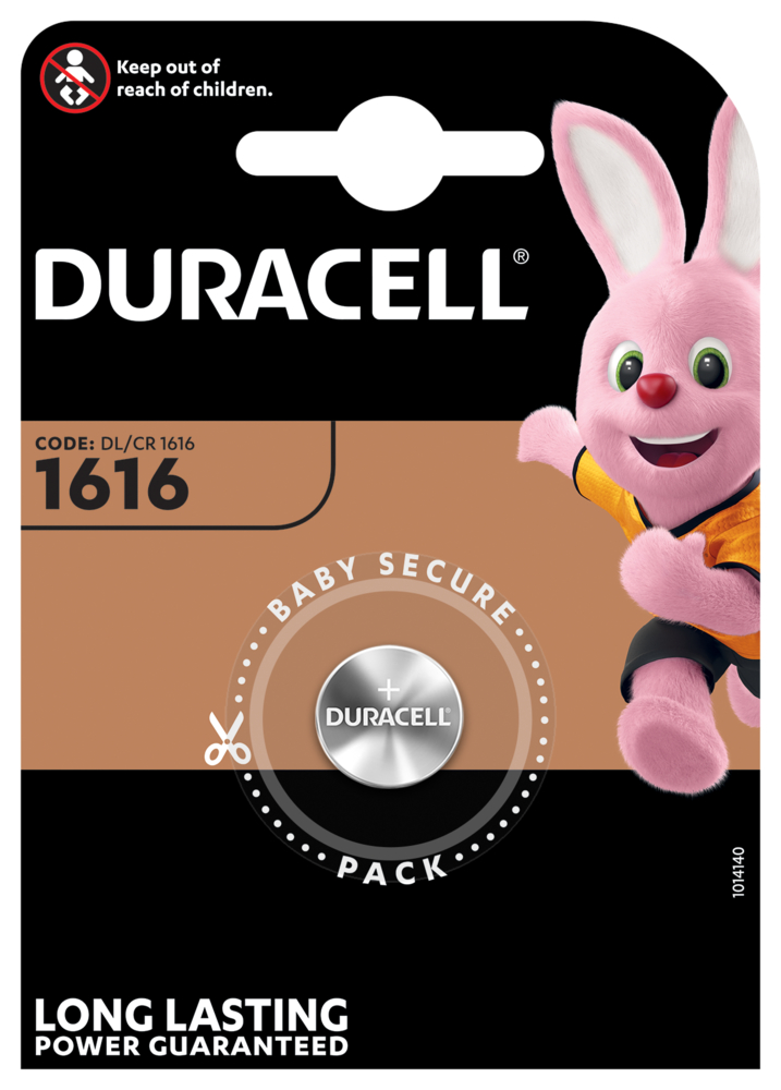 Duracell CR1616, 3V Lithium Knopfzelle Batterie, DL1616 BR1616 CR1616, 1er-Pack