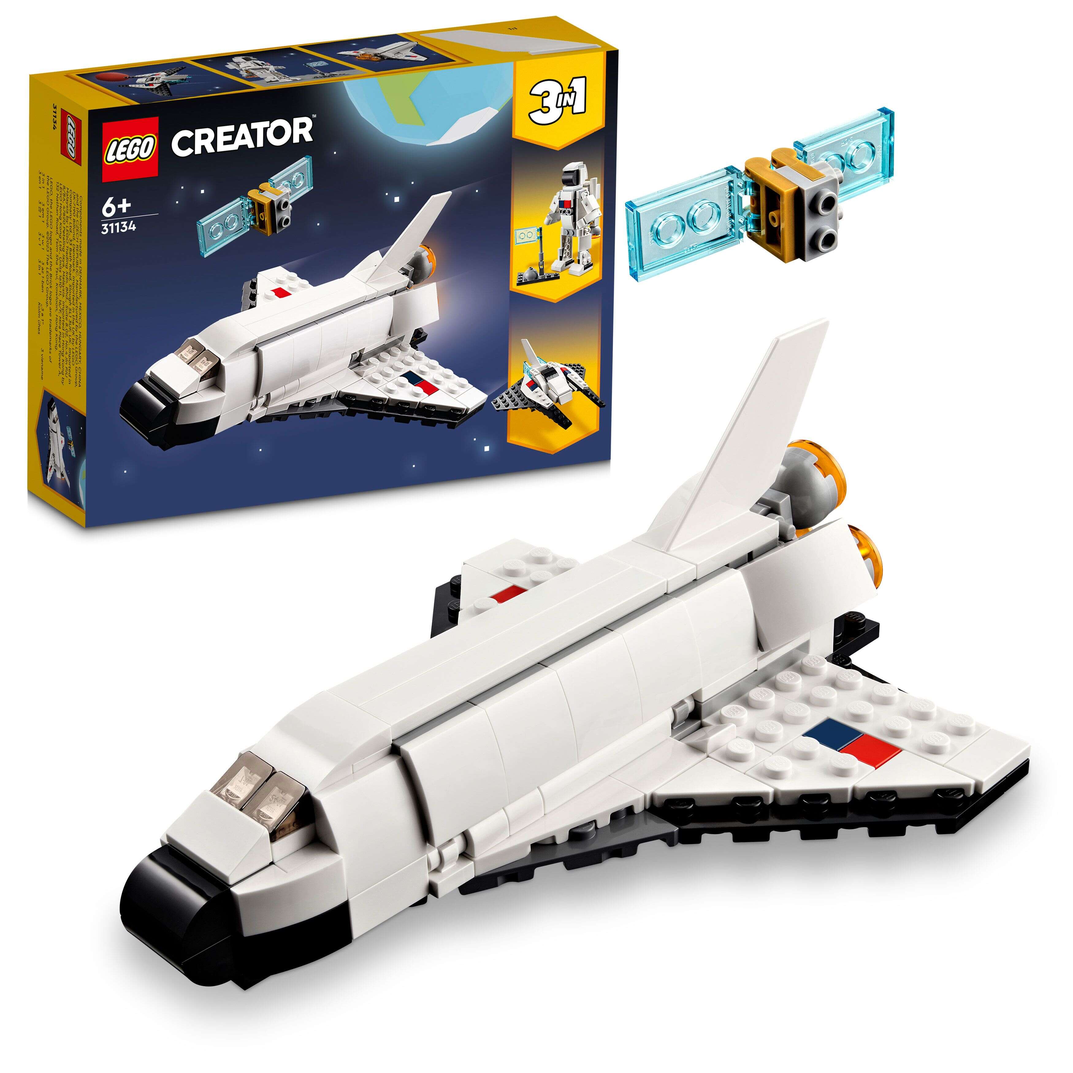 LEGO 31134 Creator 3-in-1 Spaceshuttle, beweglicher Astronaut oder Raumschiff