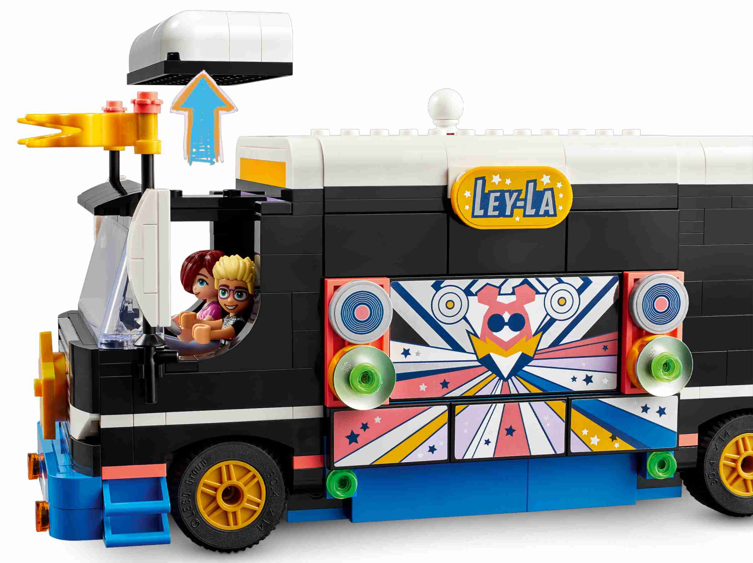 LEGO 42619 Friends Popstar-Tourbus, 4 Spielfiguren, Superstar Ley-La