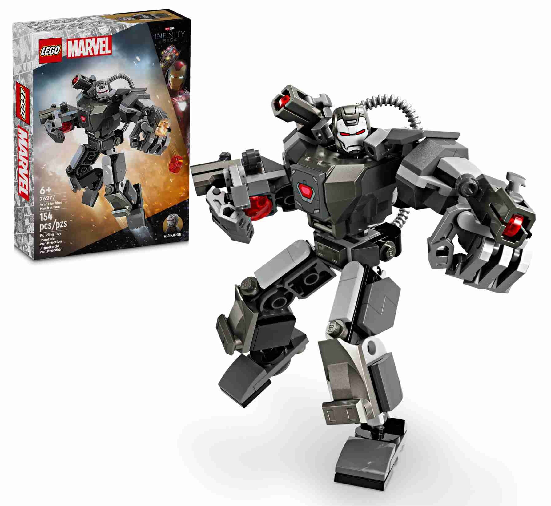 LEGO 76277 Marvel War Machine Mech, Bewegliche Gelenke, 3 Shooter, 1 Minifigur