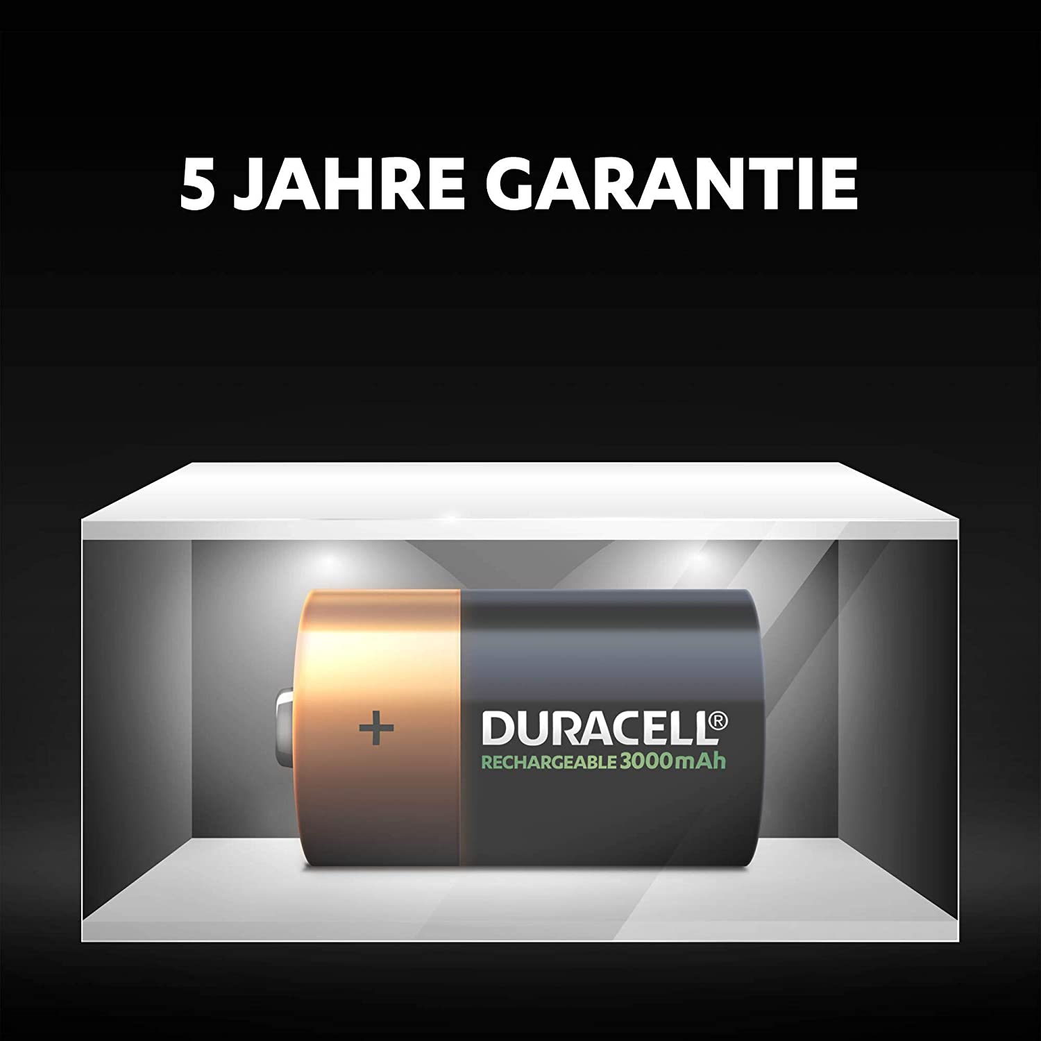 Duracell Rechargeable D (Mono), 1.2V NiMH Batterie Akku, HR20, 3000mAh, 2er-Pack