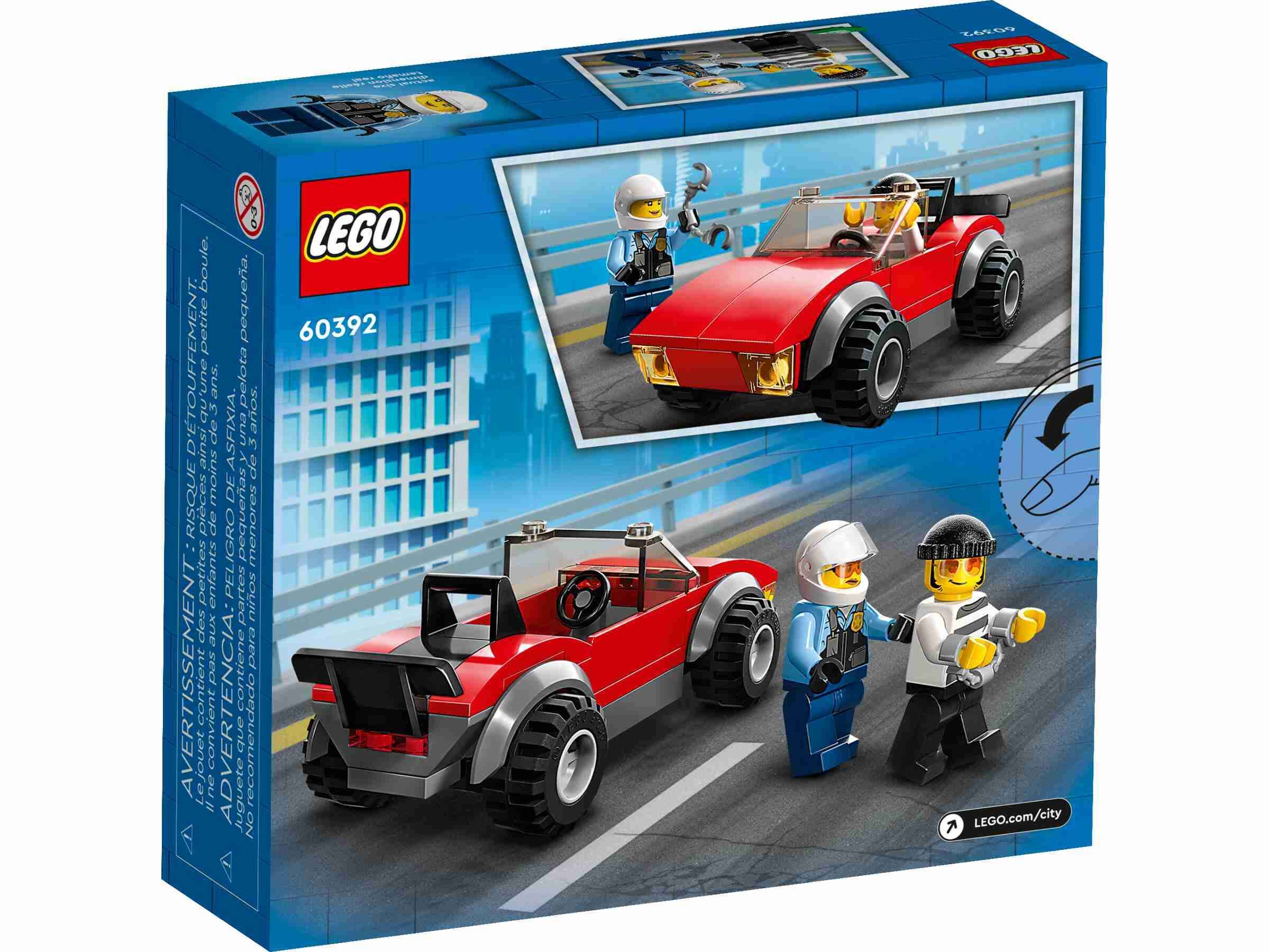 LEGO 60392 City Verfolgungsjagd mit Polizei-Motorrad, 2 Minifiguren 