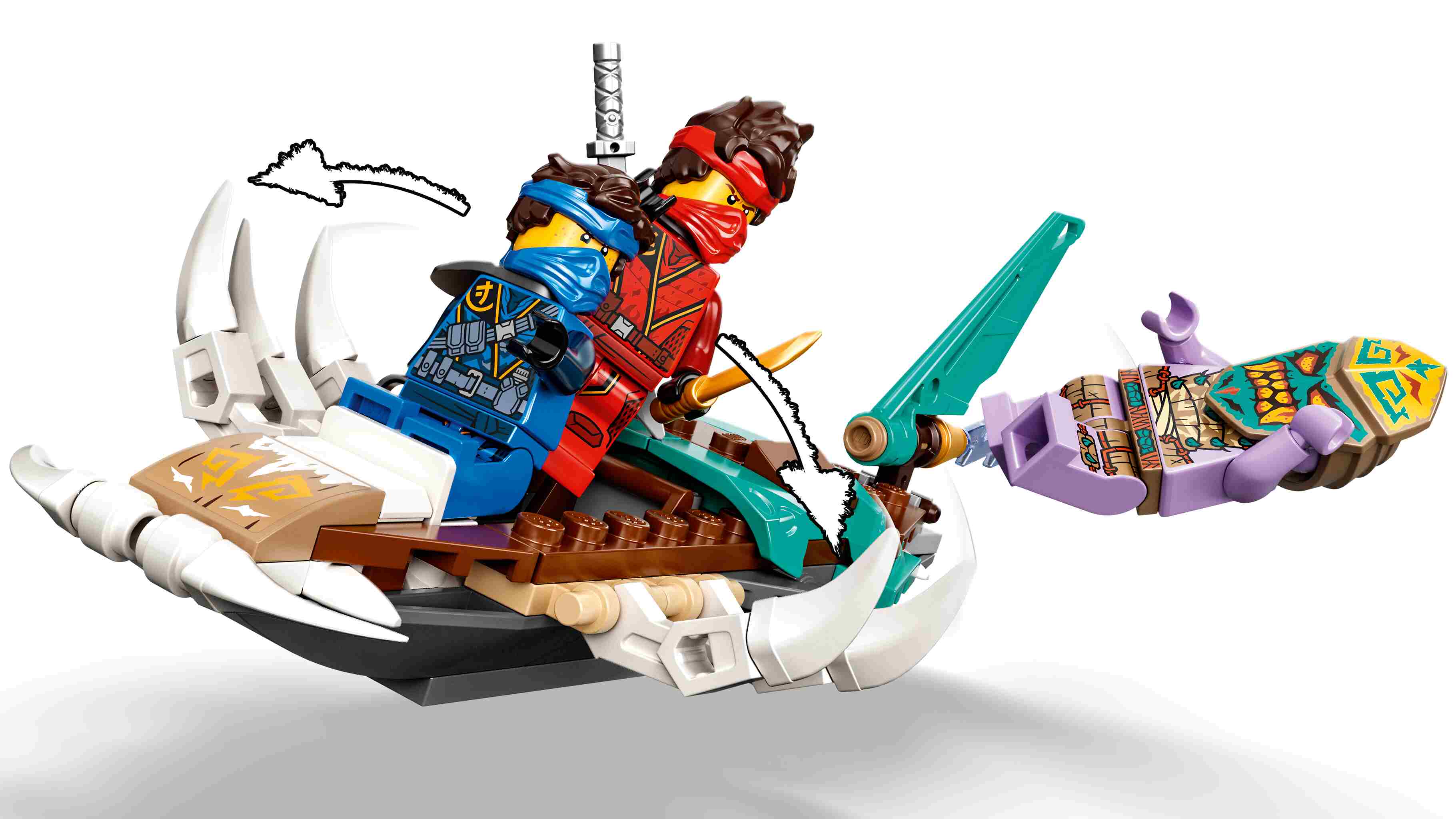 LEGO 71748 NINJAGO Duell der Katamarane, 6 Minifiguren