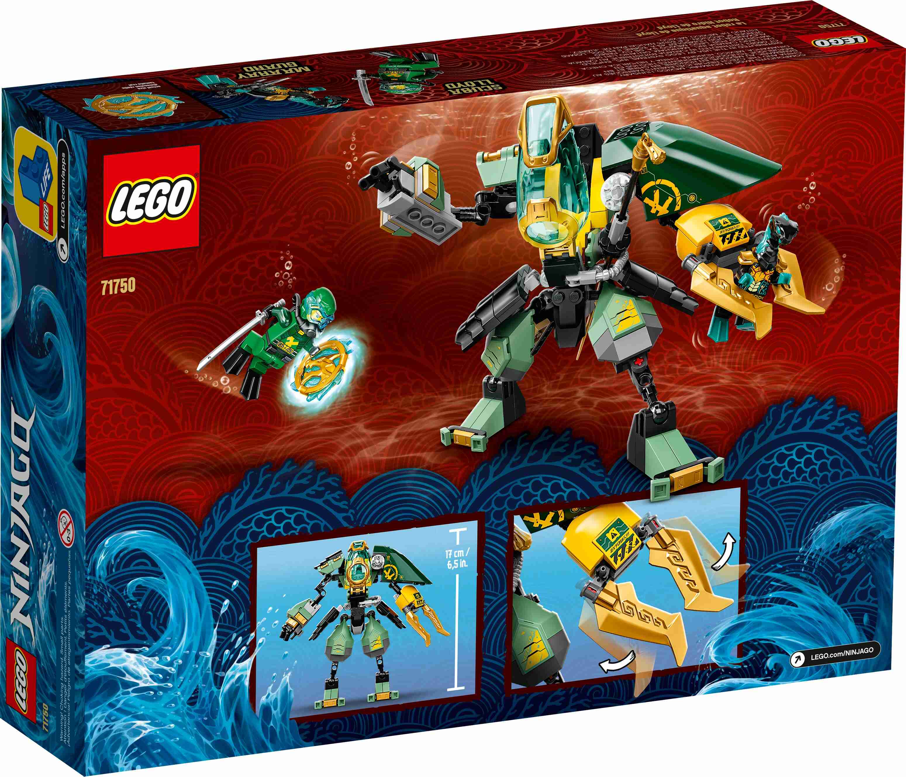 LEGO 71750 NINJAGO Lloyds Hydro-Mech, Unterwasser Set, mit 2 Ninja Mini Figuren