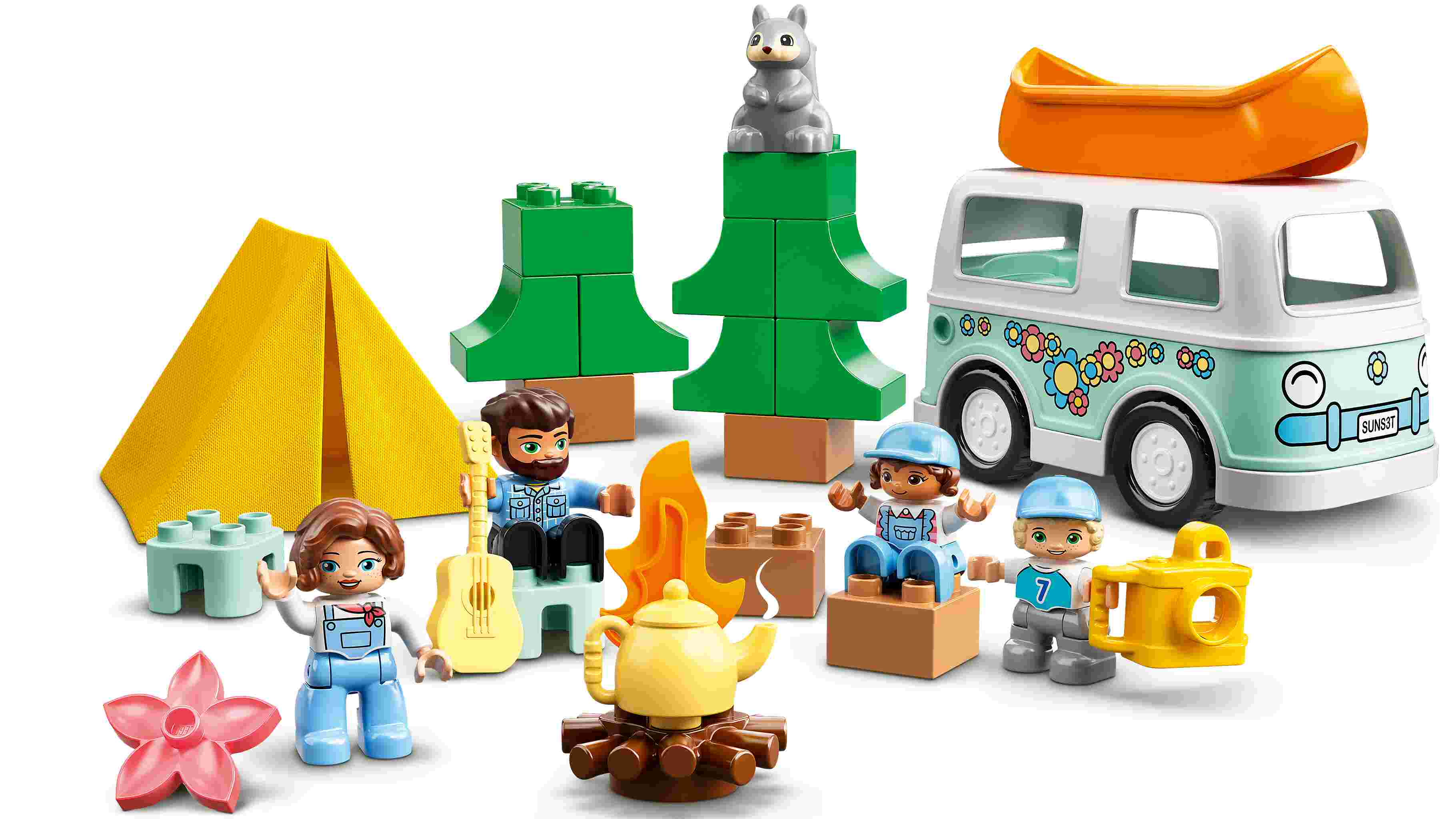 LEGO 10946 DUPLO Familienabenteuer mit Campingbus, Wohnmobil Spielzeugauto