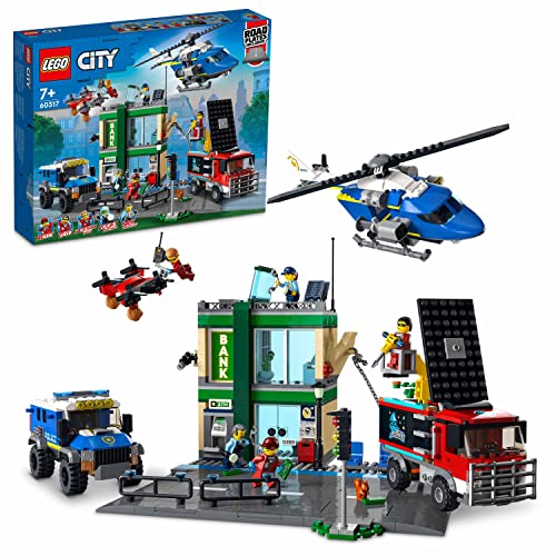 LEGO 60317 City Banküberfall mit Verfolgungsjagd, LKW, Hubschrauber, 6 Figuren
