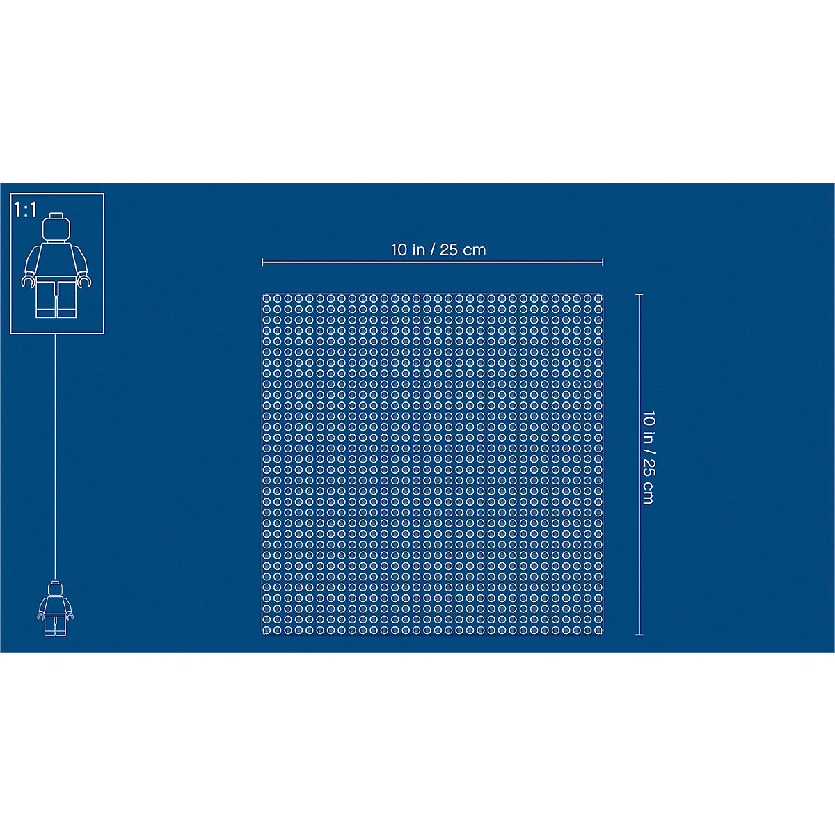 LEGO 10714 Classic Blaue Bauplatte, 25 cm x 25 cm Grundplatte