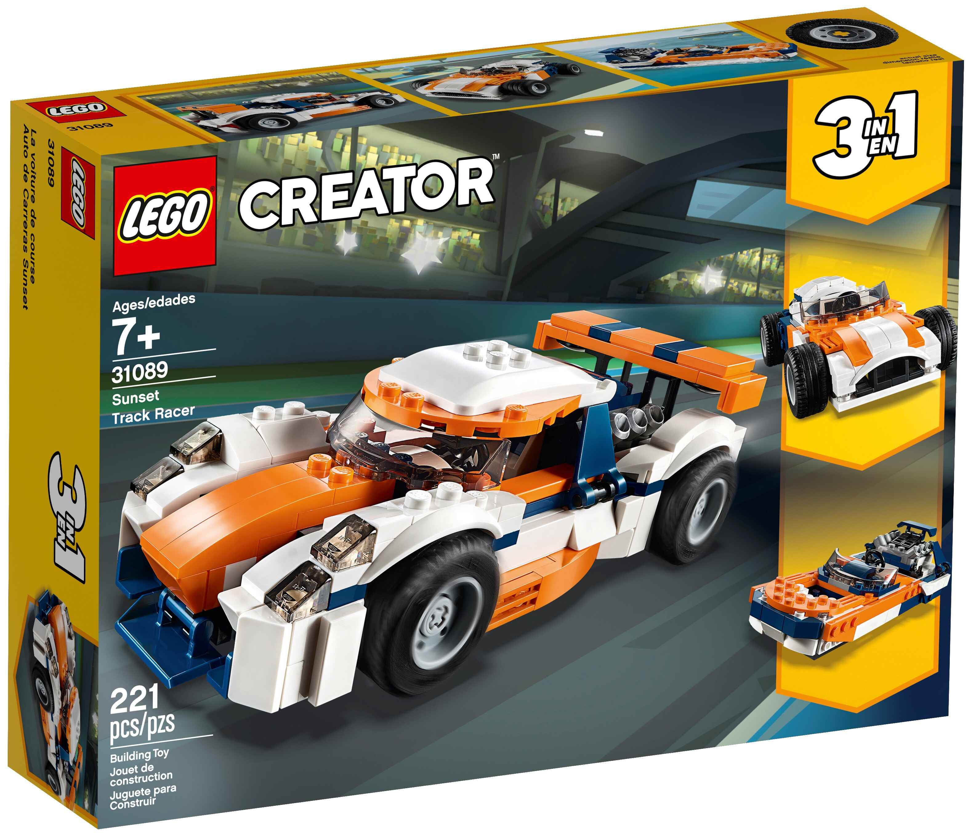 LEGO 31089 Creator 3 in 1 Rennwagen, Speedboot oder klassischer Rennwagen