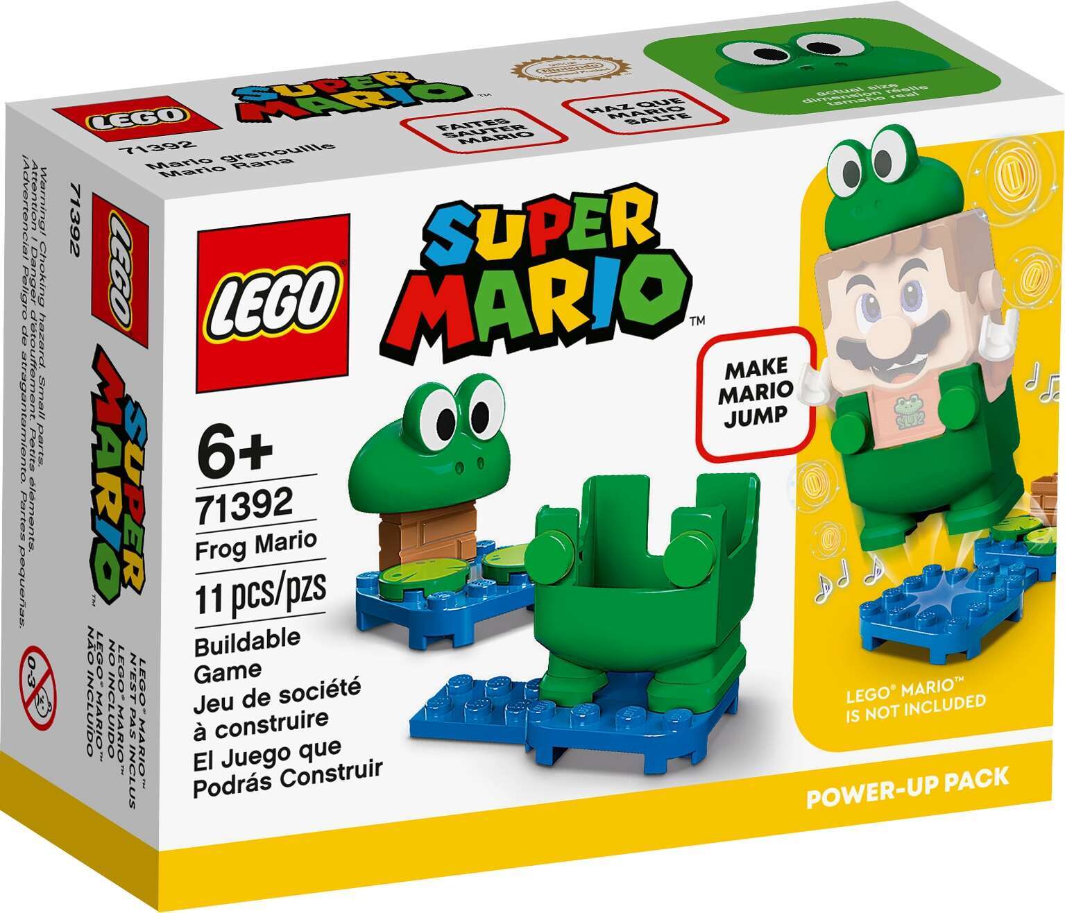 LEGO 71392 Super Mario Frosch-Mario Anzug, Power-Up-Paket, interaktiver Anzug