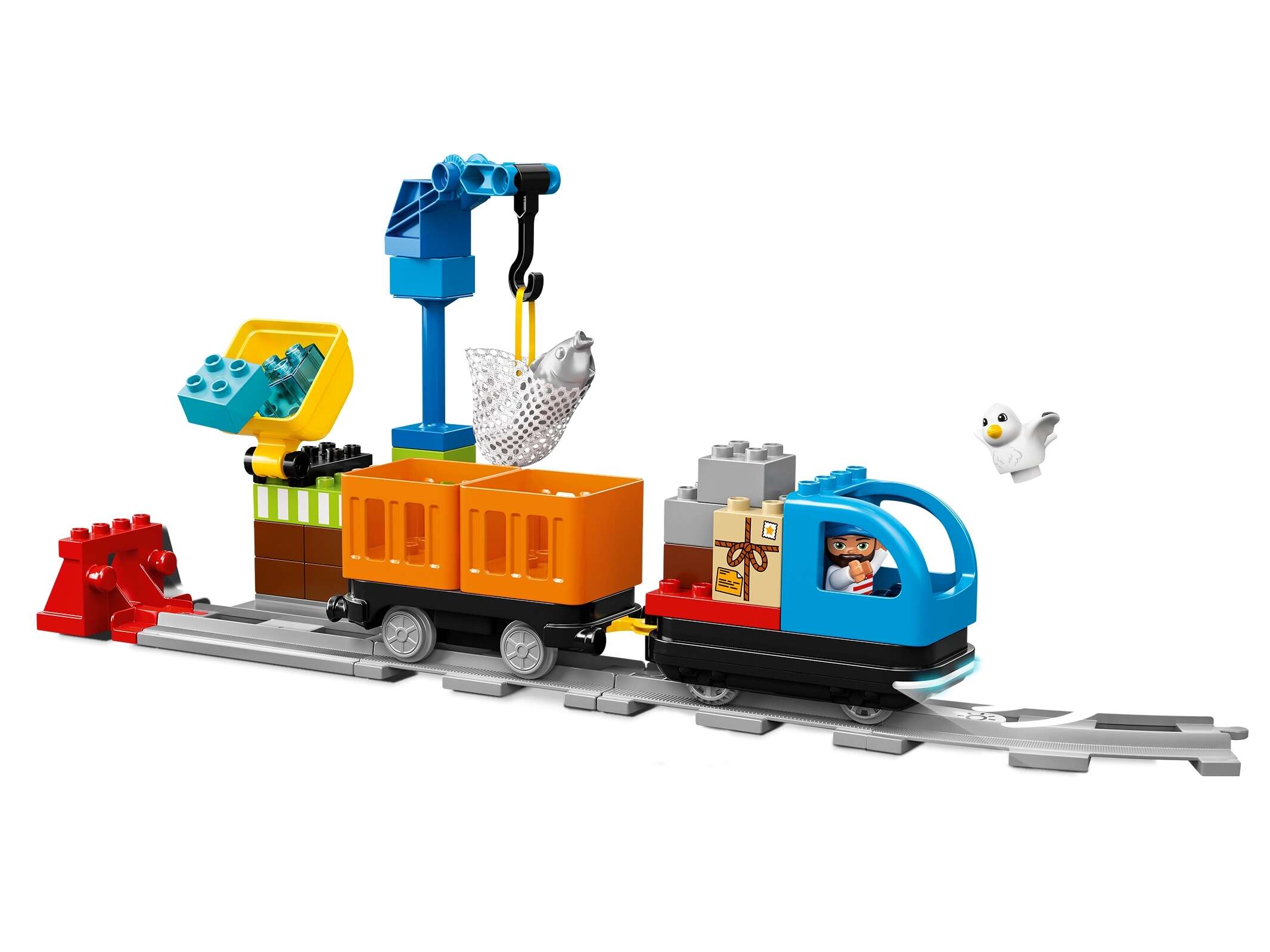 LEGO 10875 DUPLO Güterzug, Push & Go-Lok mit Lichtern und Geräuschen