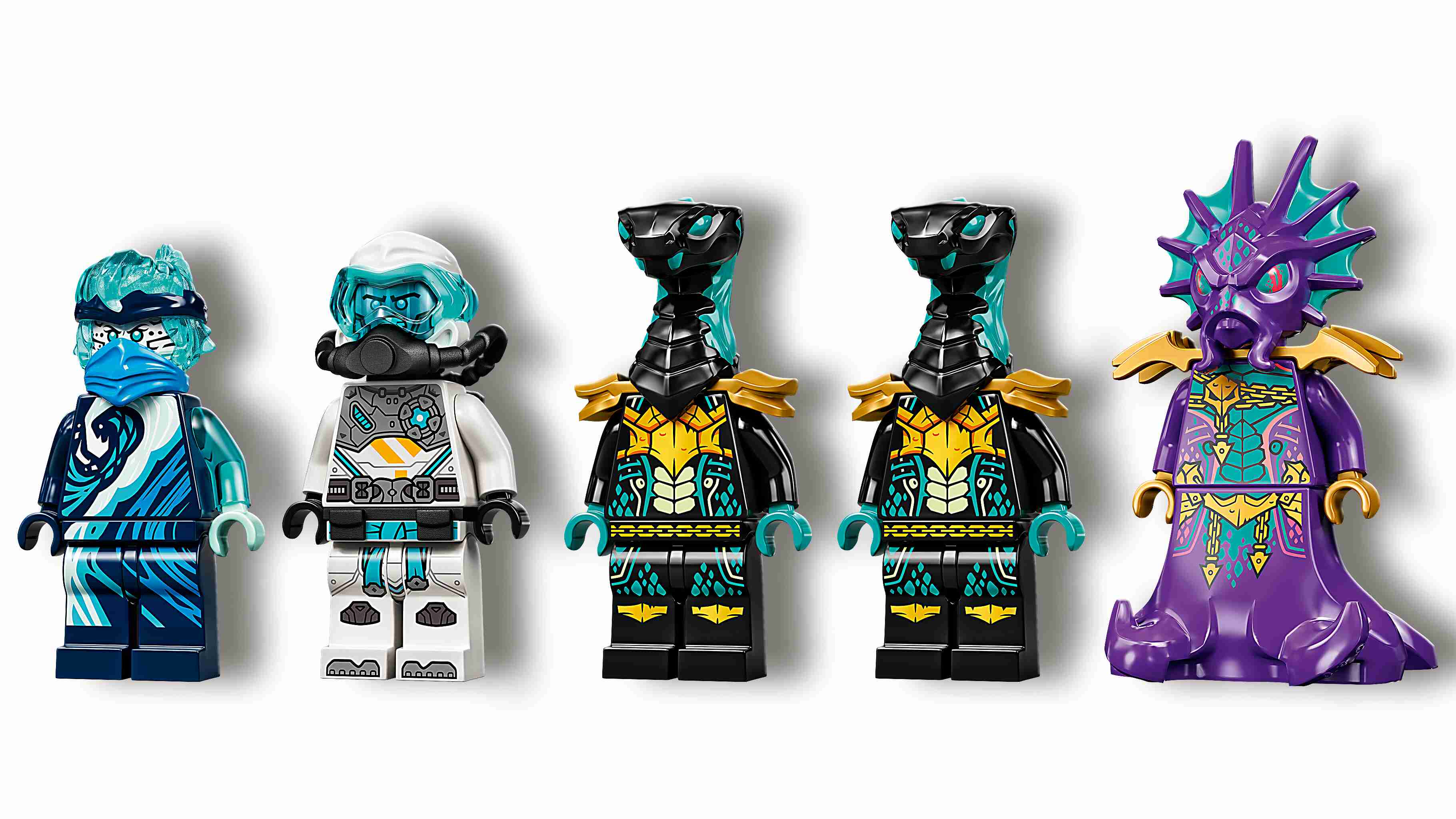 LEGO 71754 NINJAGO Wasserdrache Drachen-Set, 5 Ninja Mini Figuren
