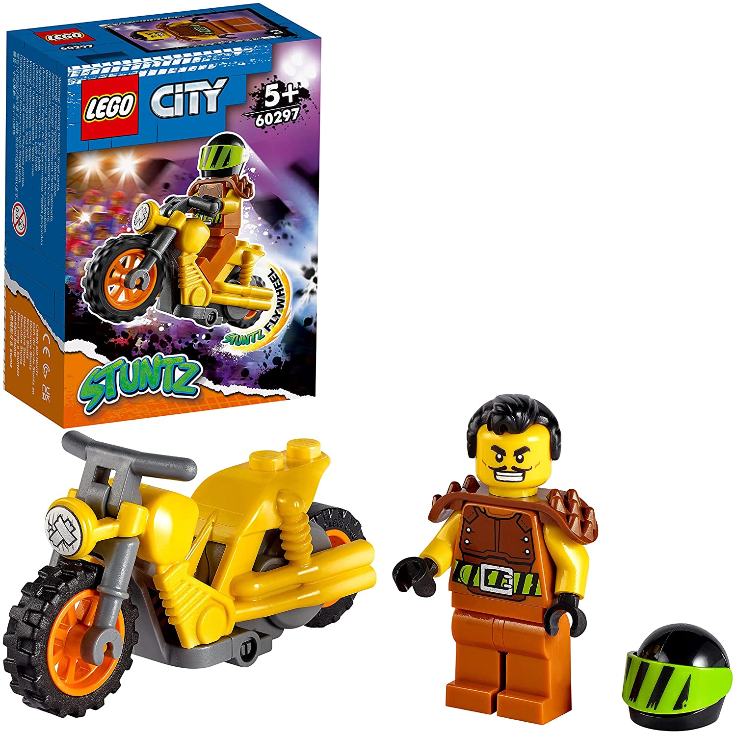 LEGO 60297 City Stuntz Power-Stuntbike, Set mit schwungradbetriebenem Motorrad