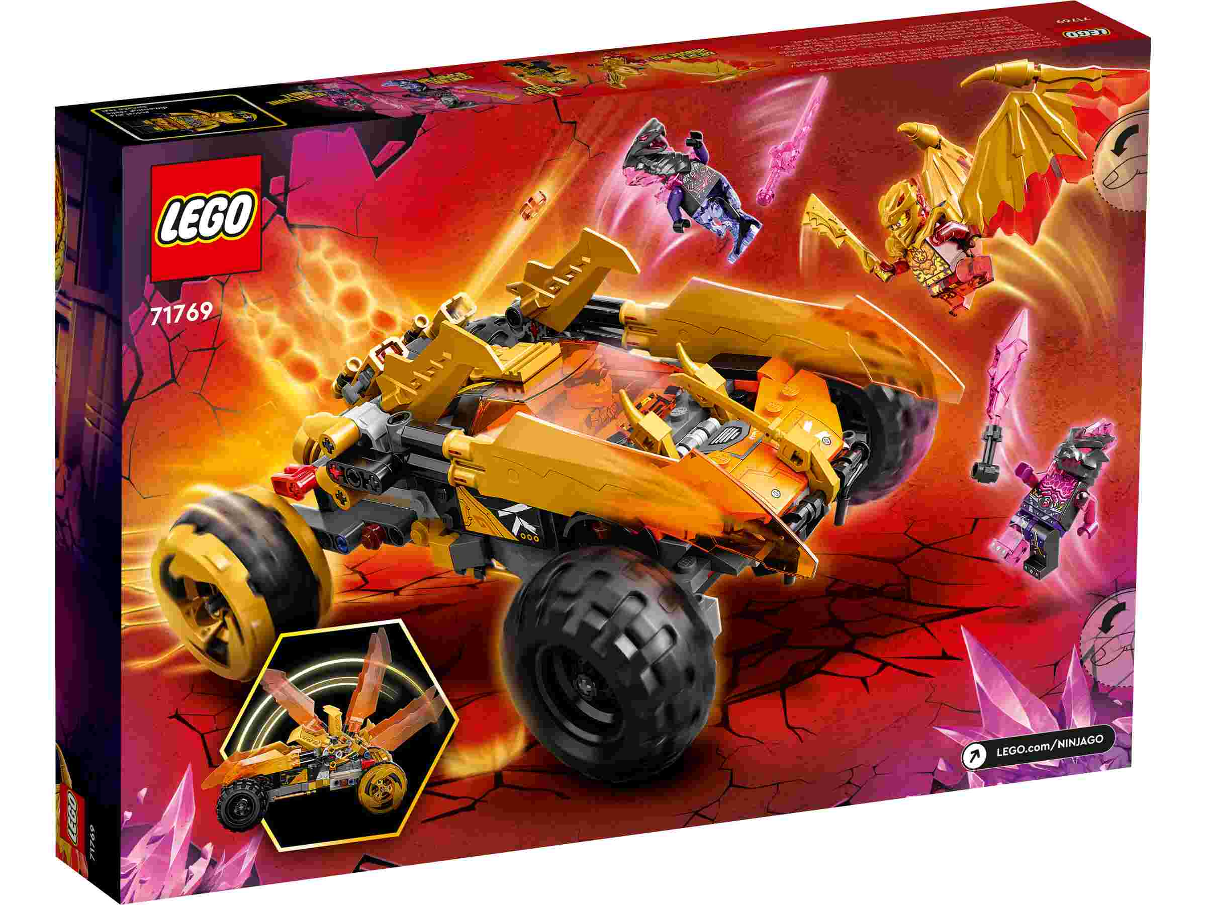 LEGO 71769 NINJAGO Coles Drachen-Flitzer, 4 Minifiguren, Golddrachen-Kai