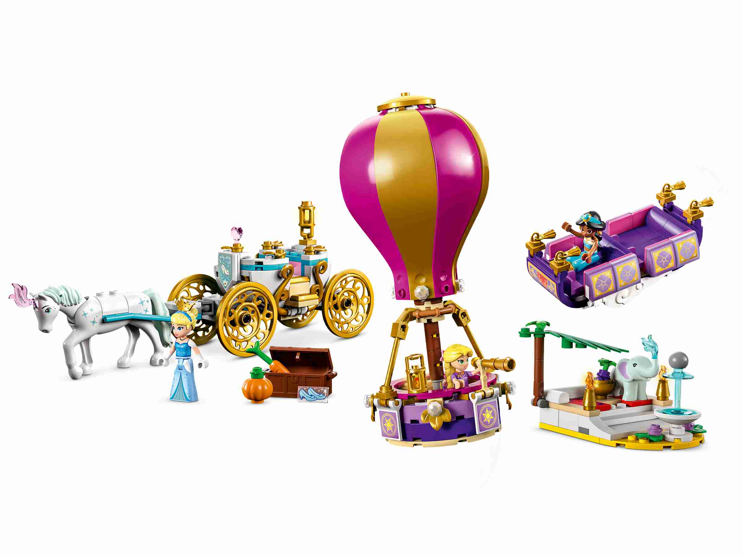 LEGO 43216 Disney Prinzessinnen auf magischer Reise, Jasmin Cinderella Rapunzel