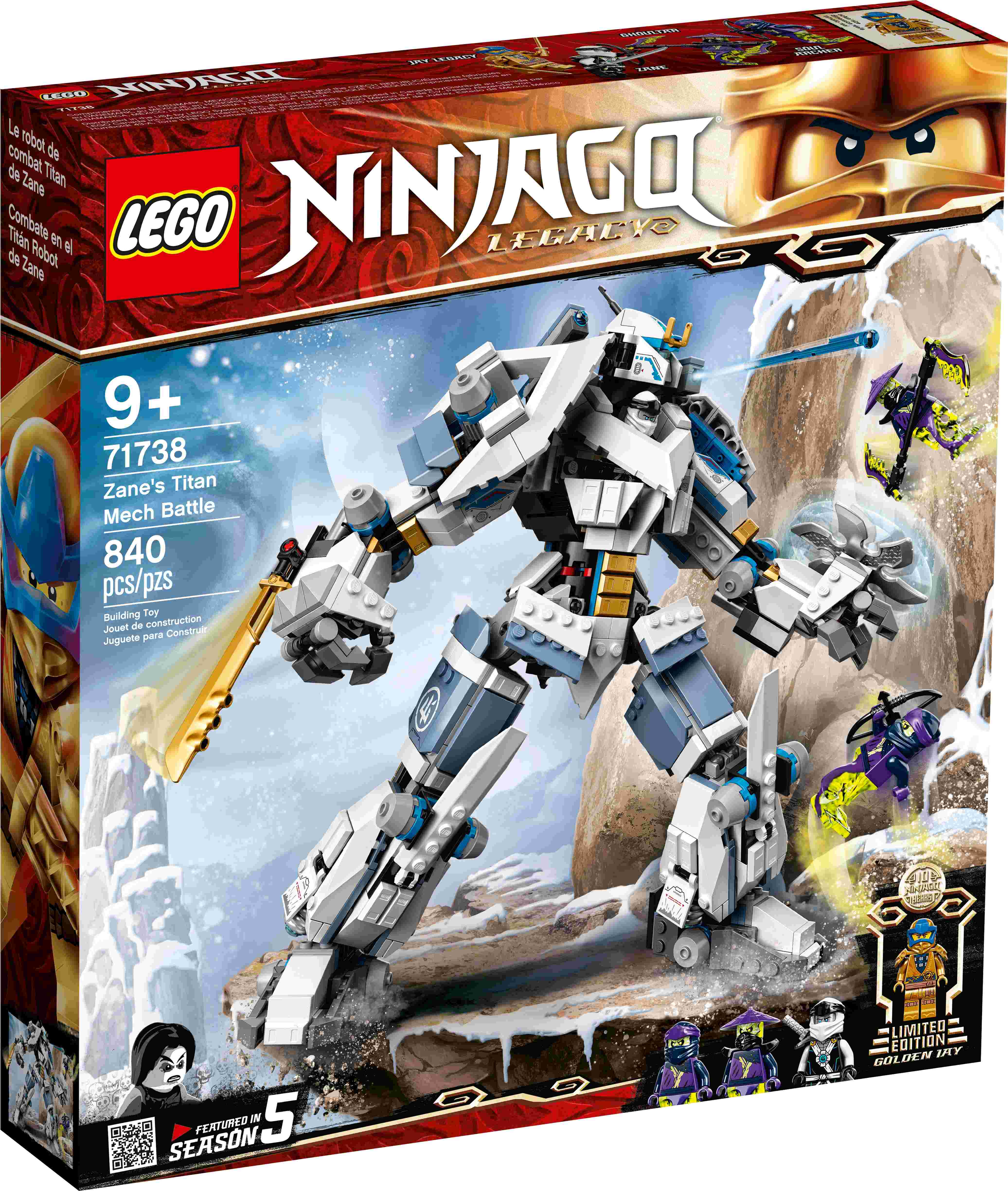 LEGO 71738 NINJAGO Legacy Zanes Titan-Mech, 4 Minifiguren inkl. Jay Legacy