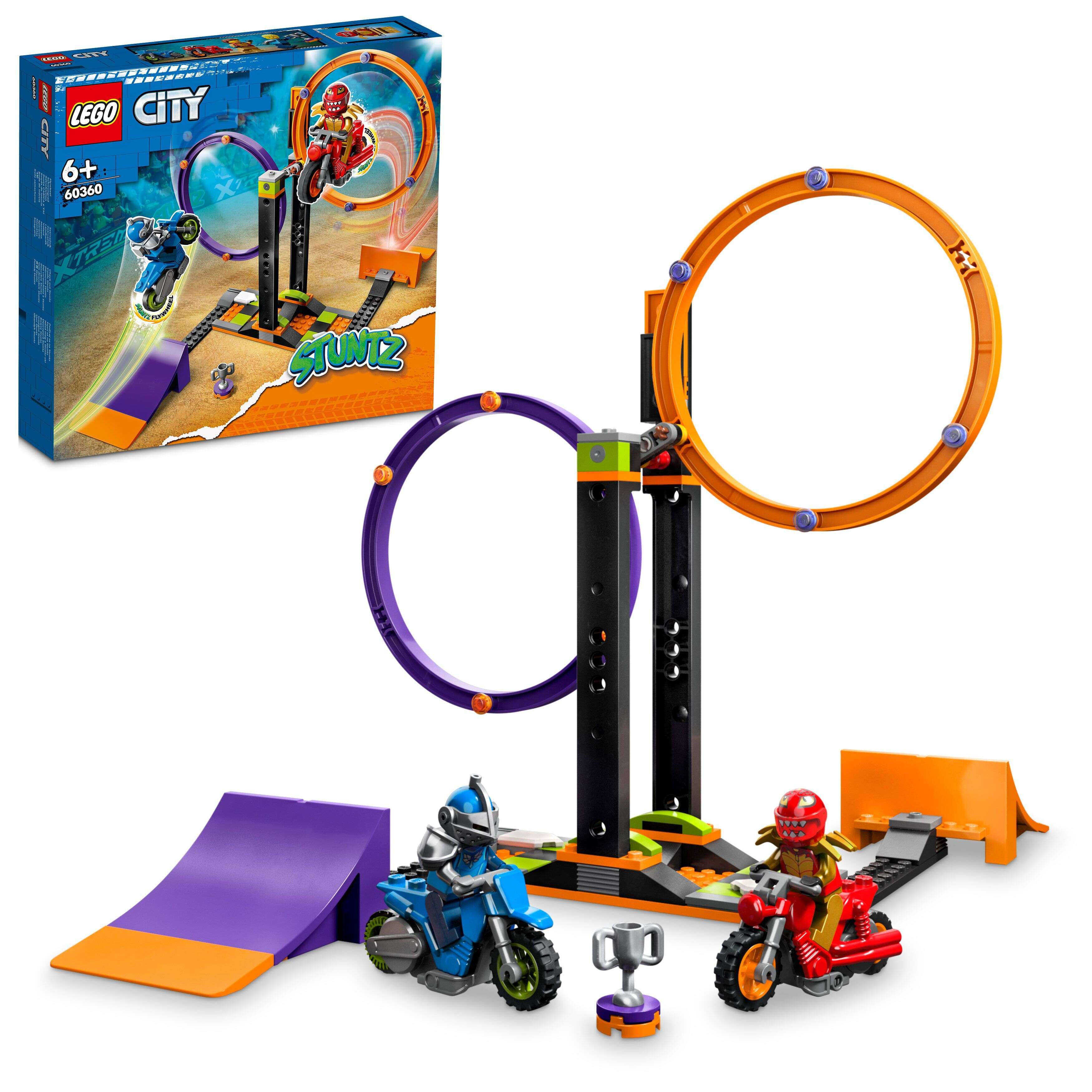 LEGO 60360 City Kreisende Reifen-Challenge, 2 Stuntfahrer-Minifiguren