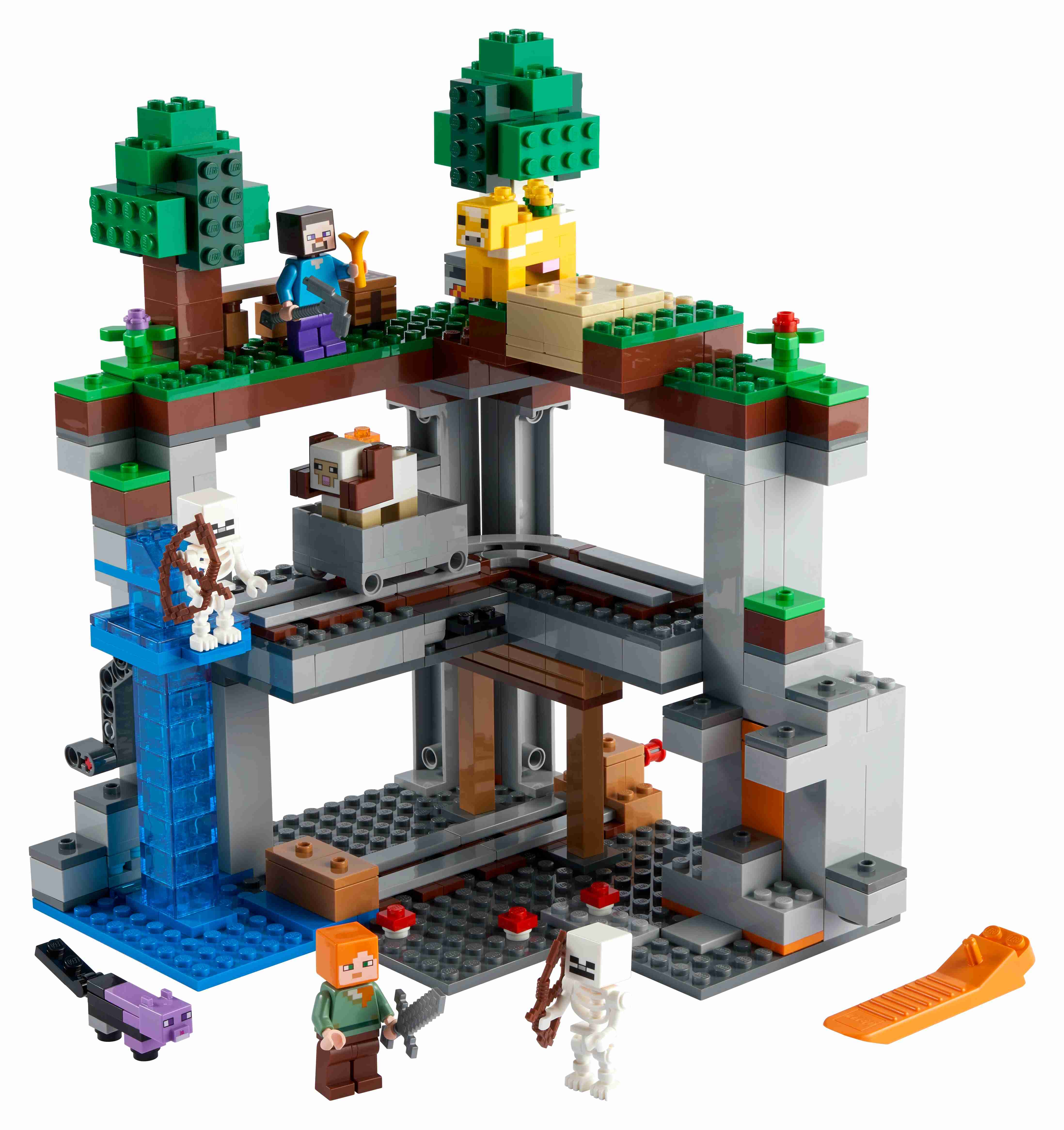 LEGO 21169 Minecraft Das erste Abenteuer, mit Steve, Alex, Skeletten, Moobloom 