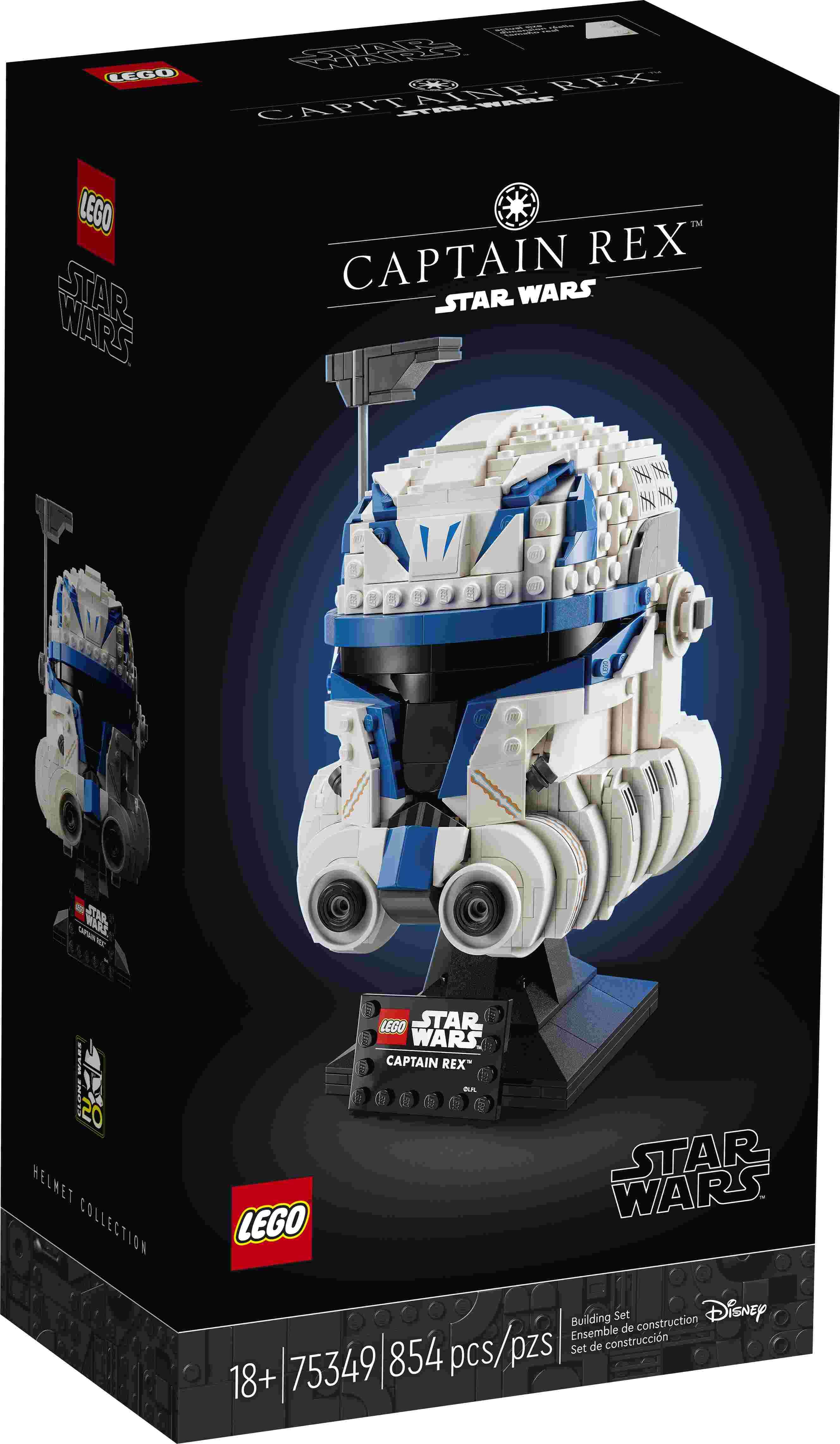 LEGO 75349 Star Wars Captain Rex Helm, Ständer, Namensschild, Ausstellungsstück