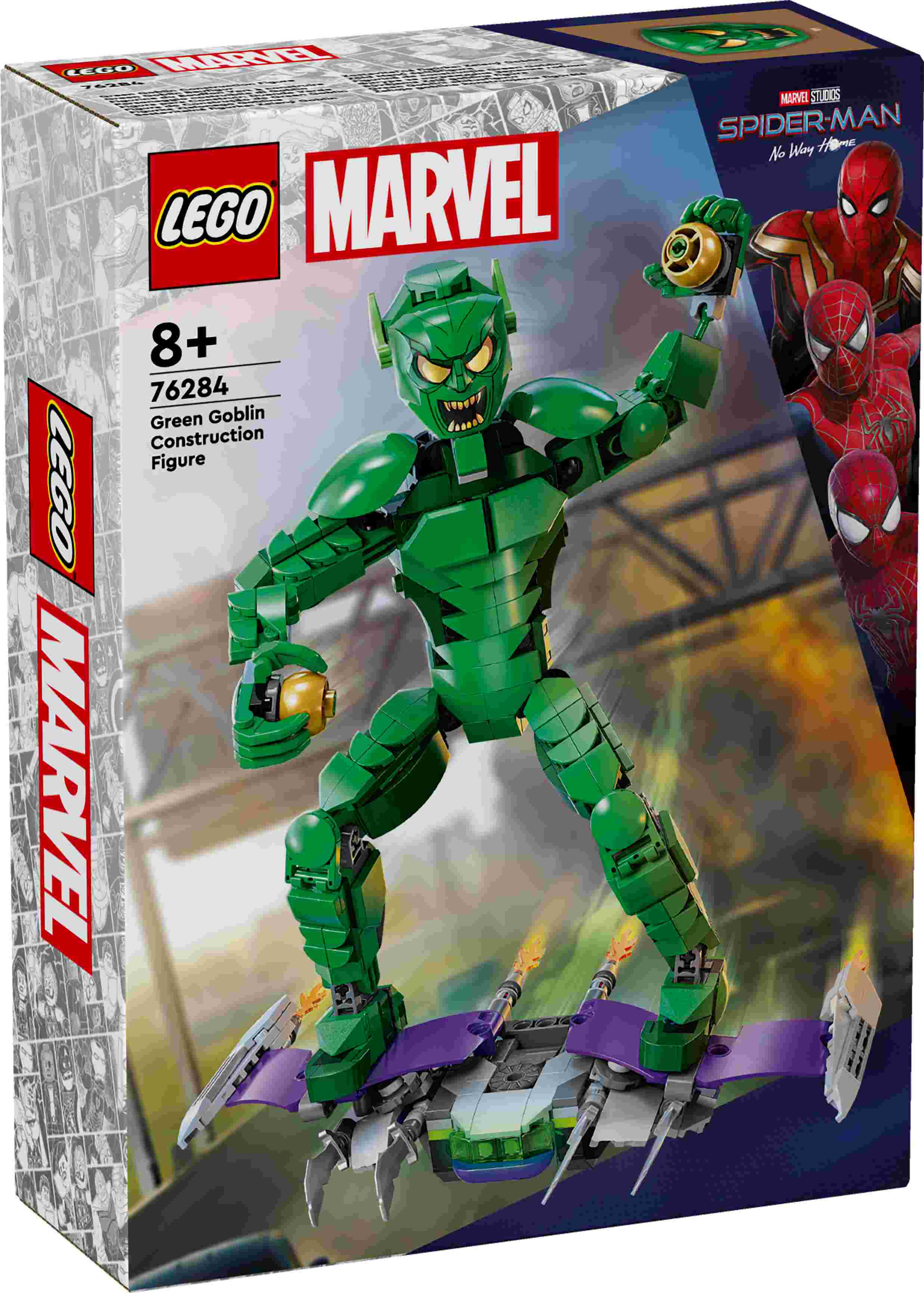 LEGO 76284 Marvel Green Goblin Baufigur, bewegliche Gelenke, Gleiter