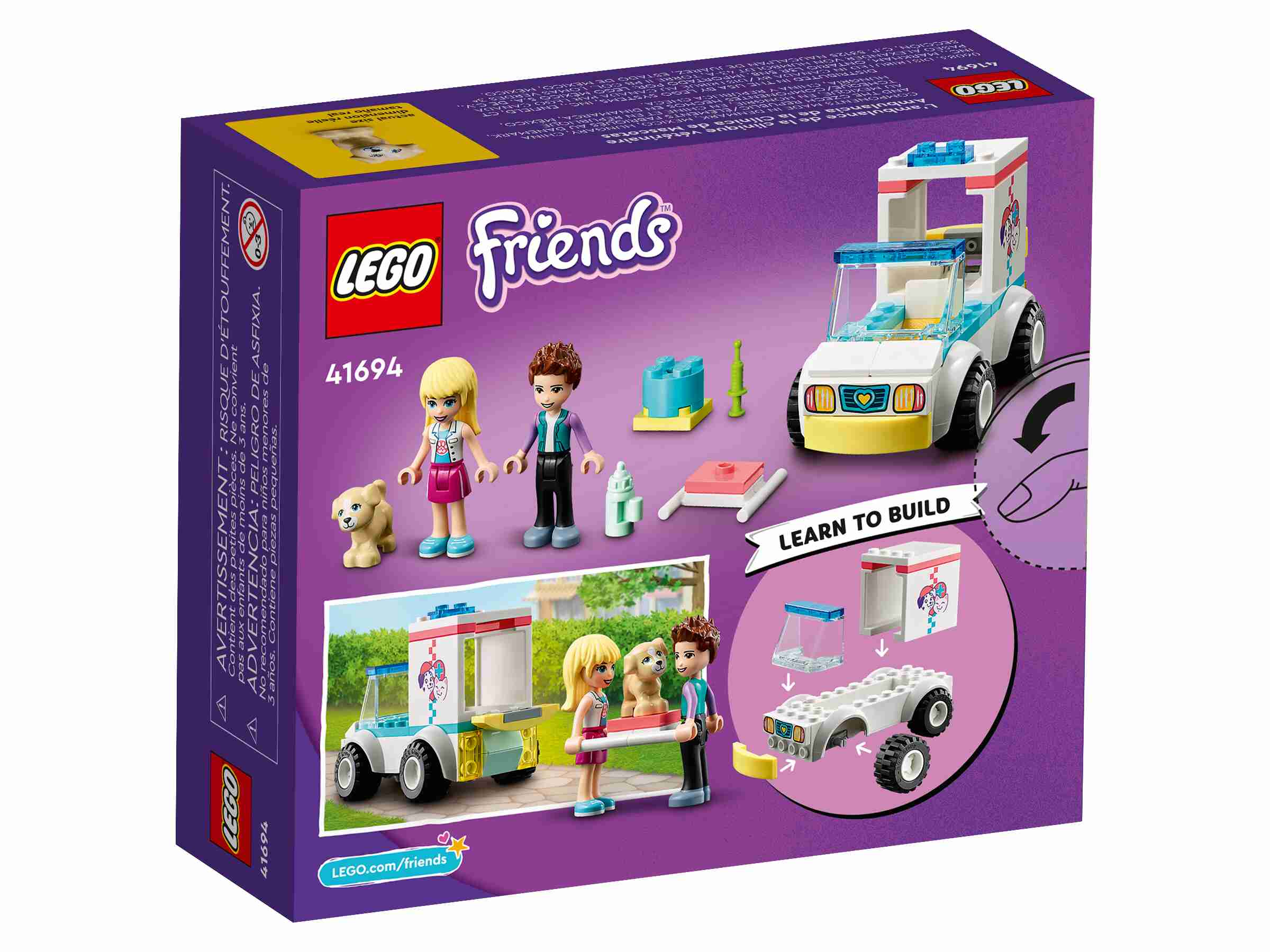 LEGO 41694 Friends Tierrettungswagen, Stephanie, Ethan und Hund
