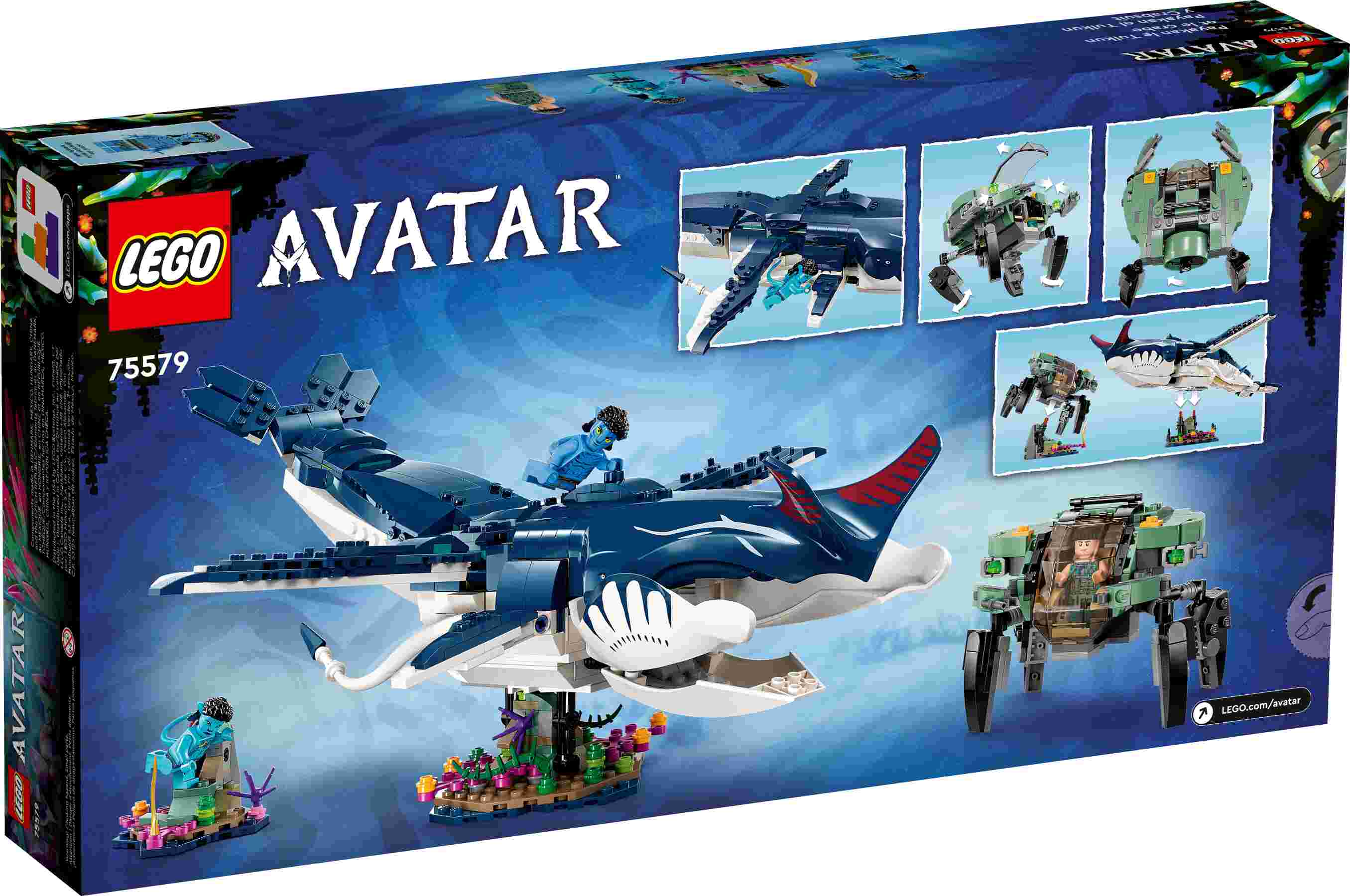 LEGO 75579 Avatar Payakan der Tulkun und Krabbenanzug, Lo‘ak, Tsireya und Pilot