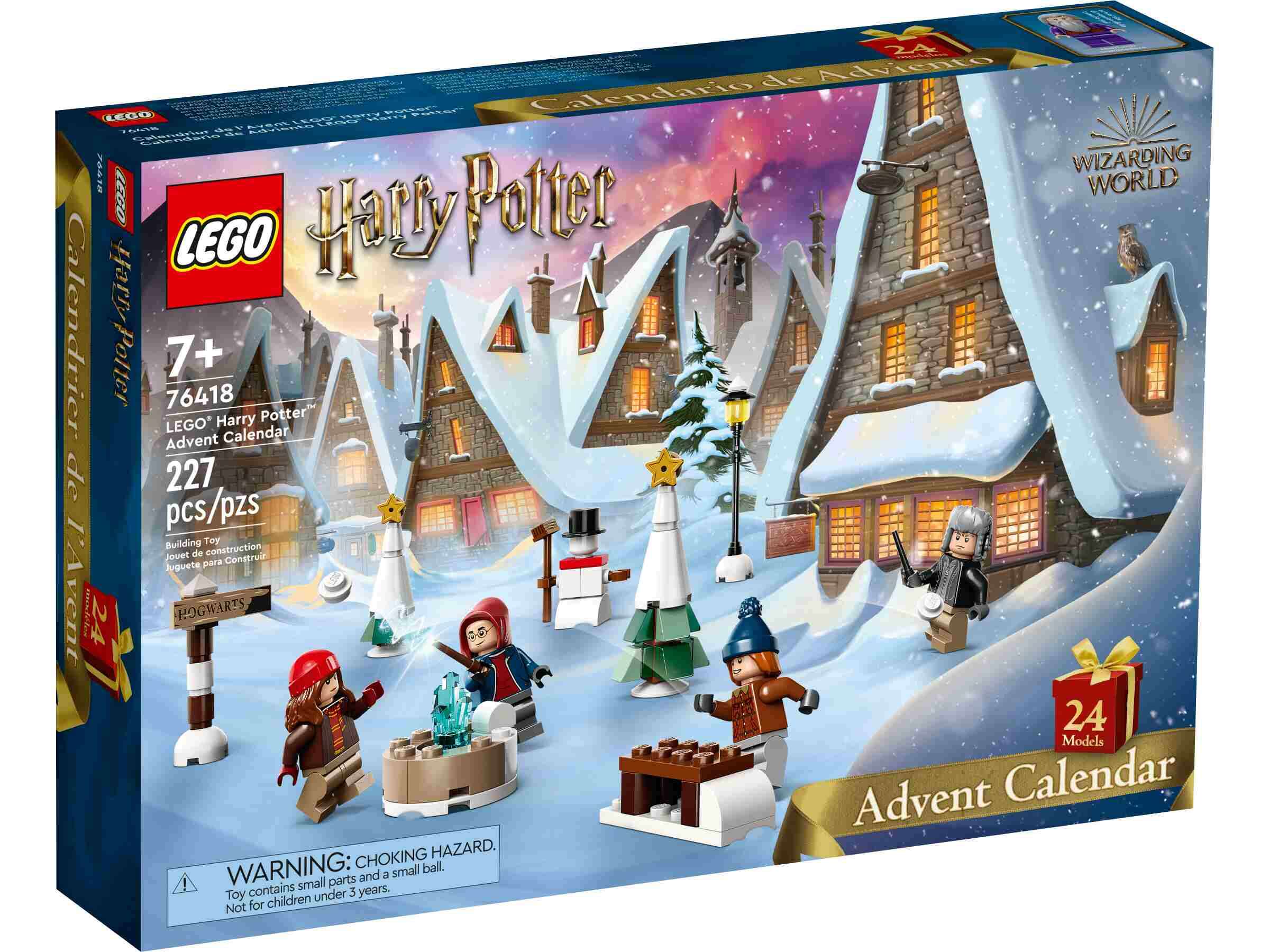 LEGO 76418 Harry Potter Adventskalender, 6 Minifiguren 18 Mini-Modelle von Orten