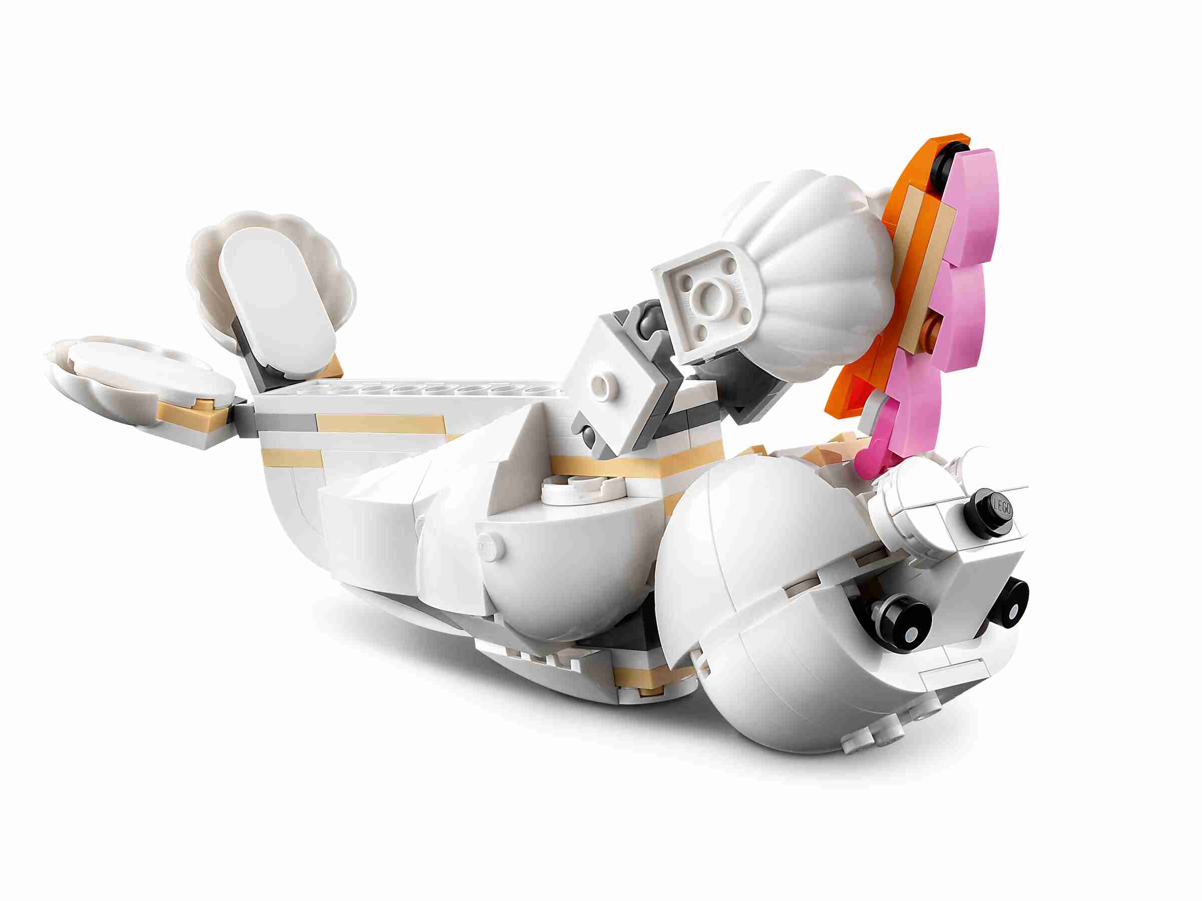 LEGO 31133 Creator 3-in-1 Weißer Hase, Kakadu, weiße Robbe, Bewegliche Tiere