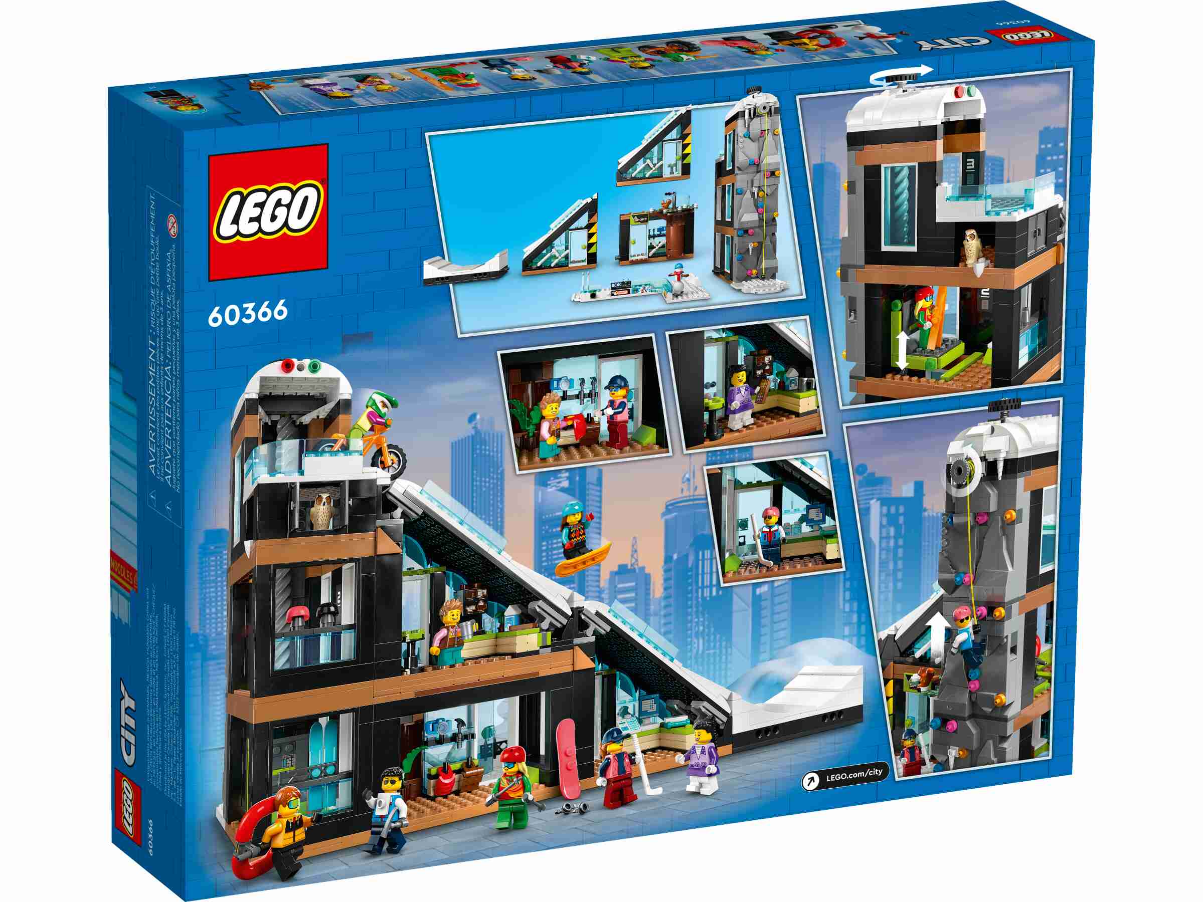 LEGO 60366 City Wintersportpark, Wintersport-Shop, Café, Skipiste, 8 Minifiguren