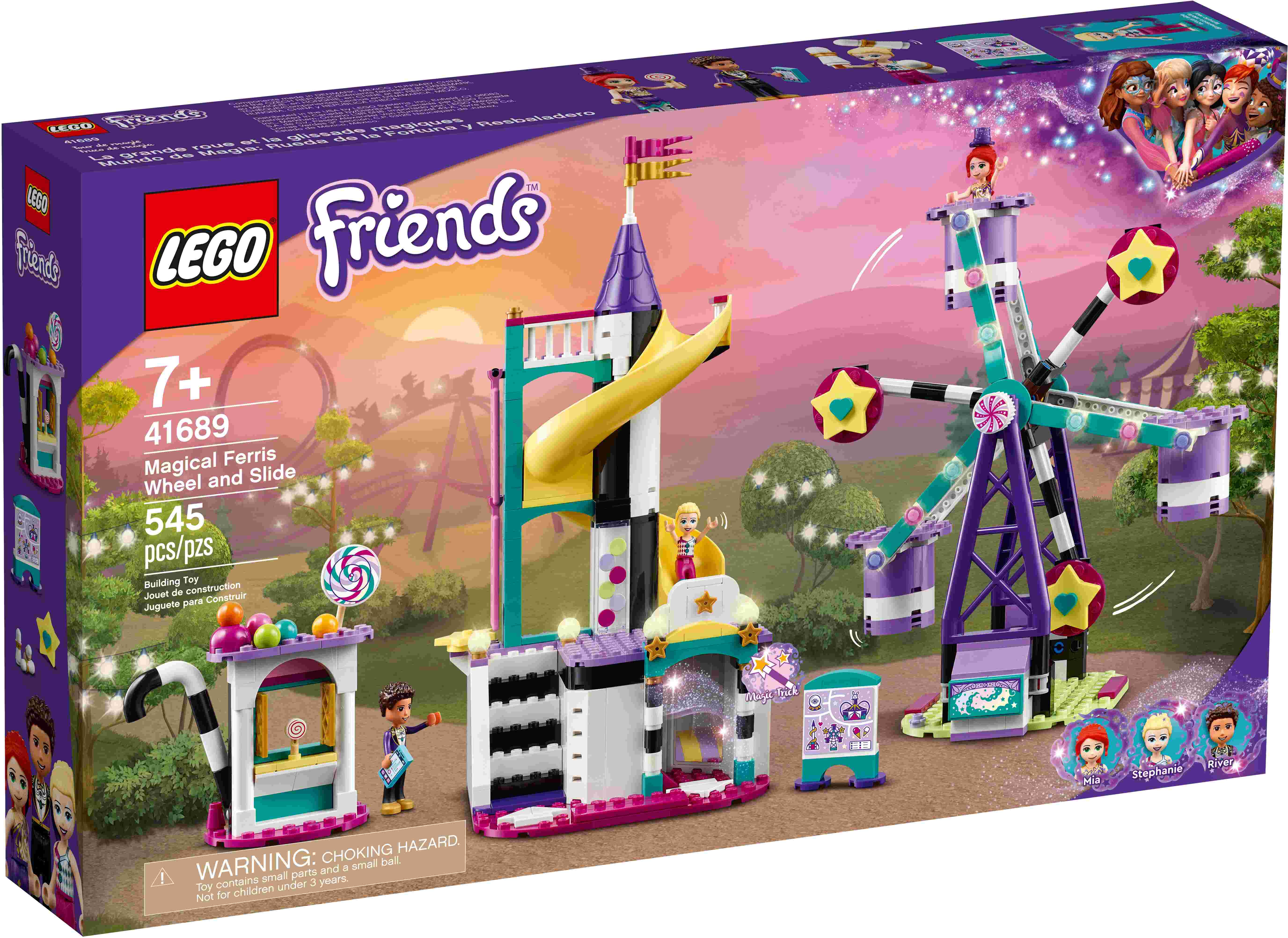 LEGO 41689 Friends Magisches Riesenrad mit Rutsche, Freizeitpark