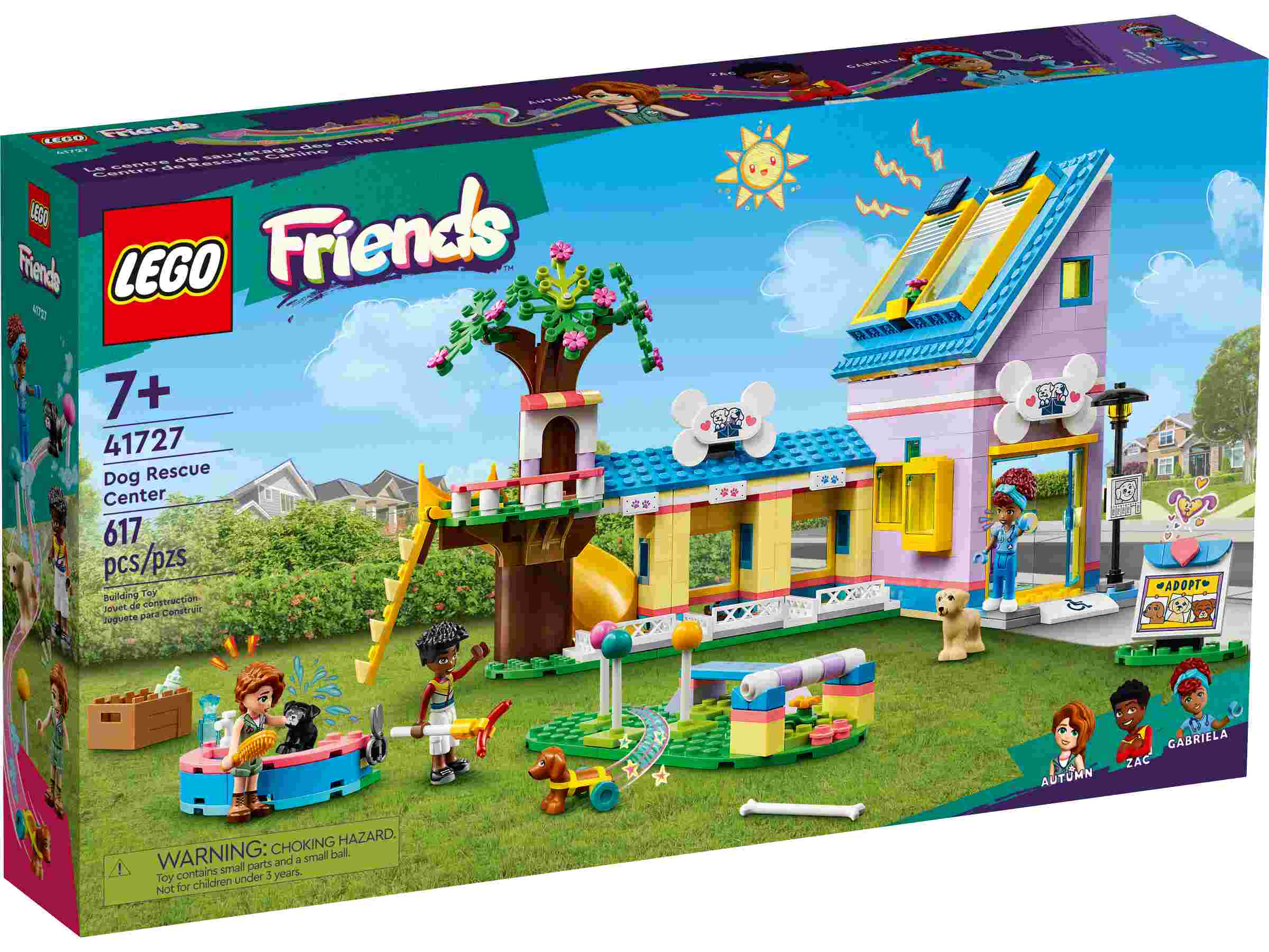 LEGO 41727 Friends Hunderettungszentrum, 3 Spielfiguren, 3 Hunde und Zubehör