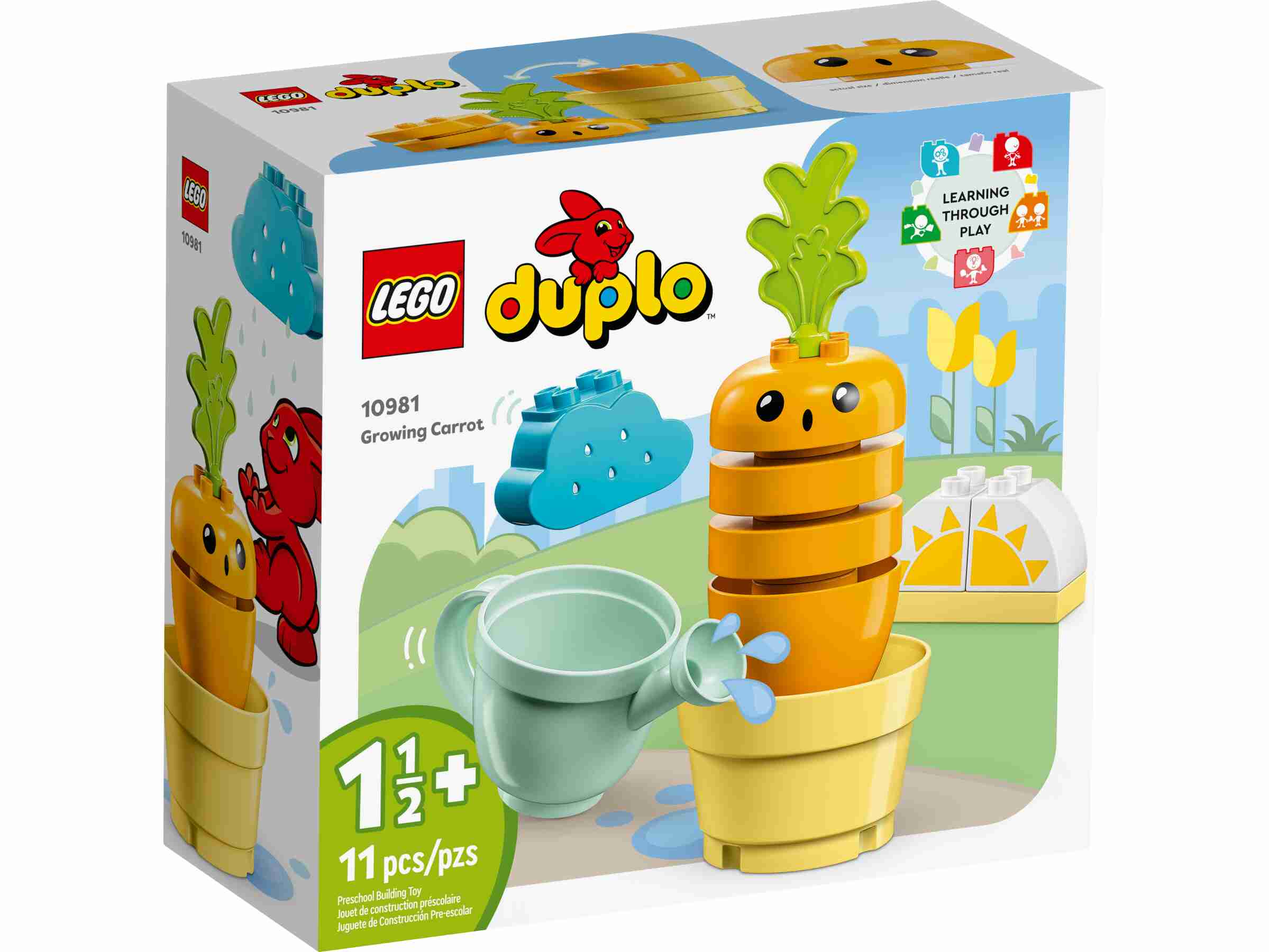 LEGO 10981 DUPLO Wachsende Karotte, Sonne und Regenwolke, Gießkanne