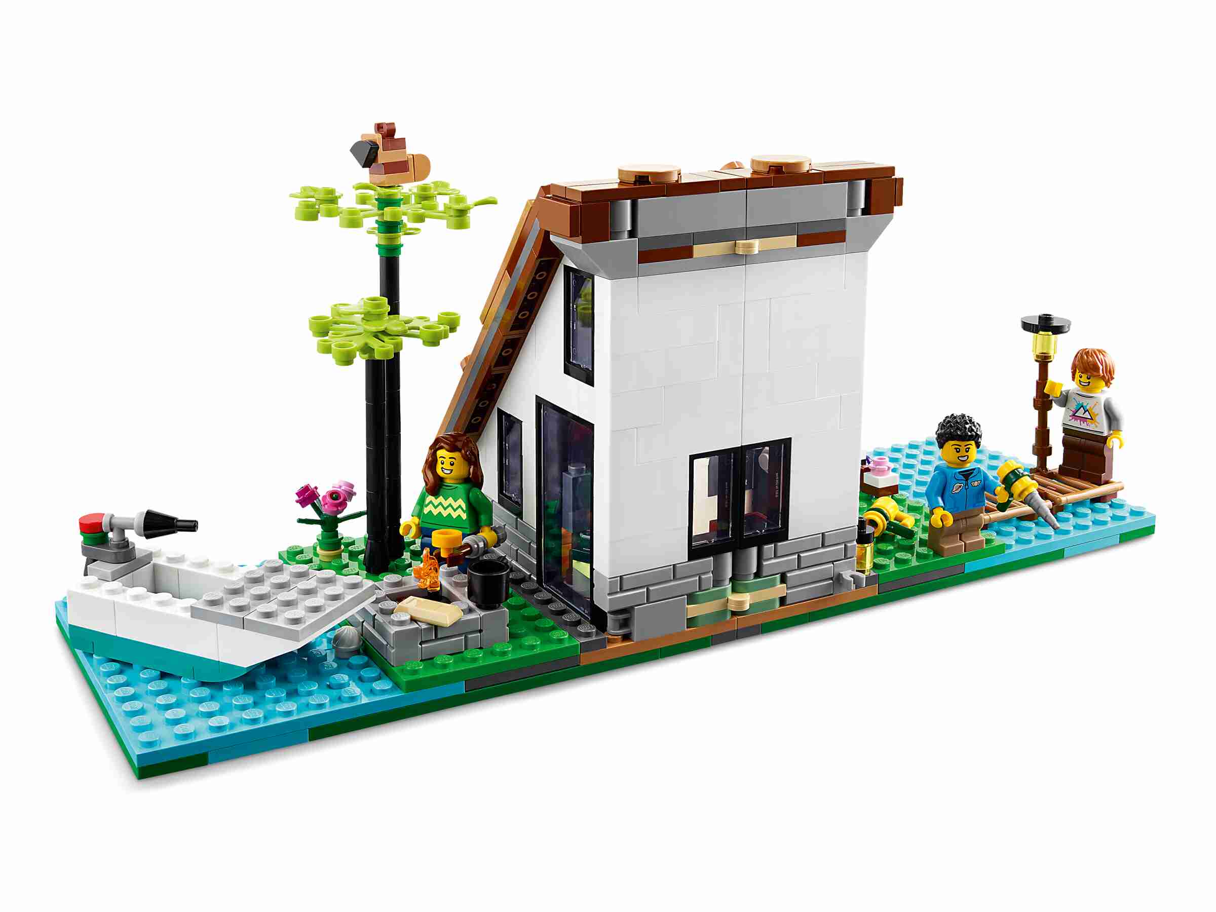 LEGO 31139 Creator 3-in-1 Gemütliches Haus, Haus am Kanal und Haus am See