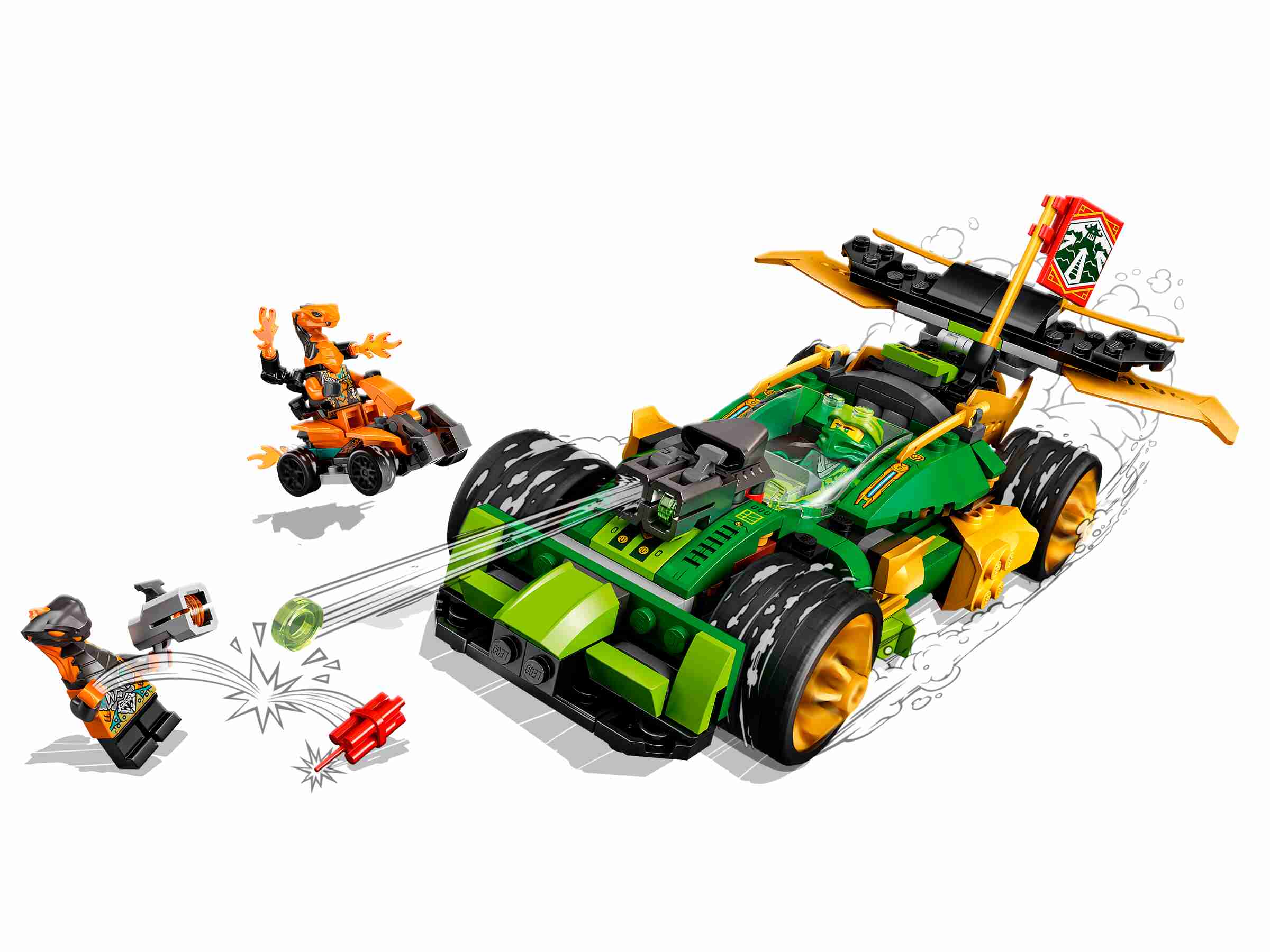 LEGO 71763 NINJAGO Lloyds Rennwagen EVO, Schlangen-Figuren