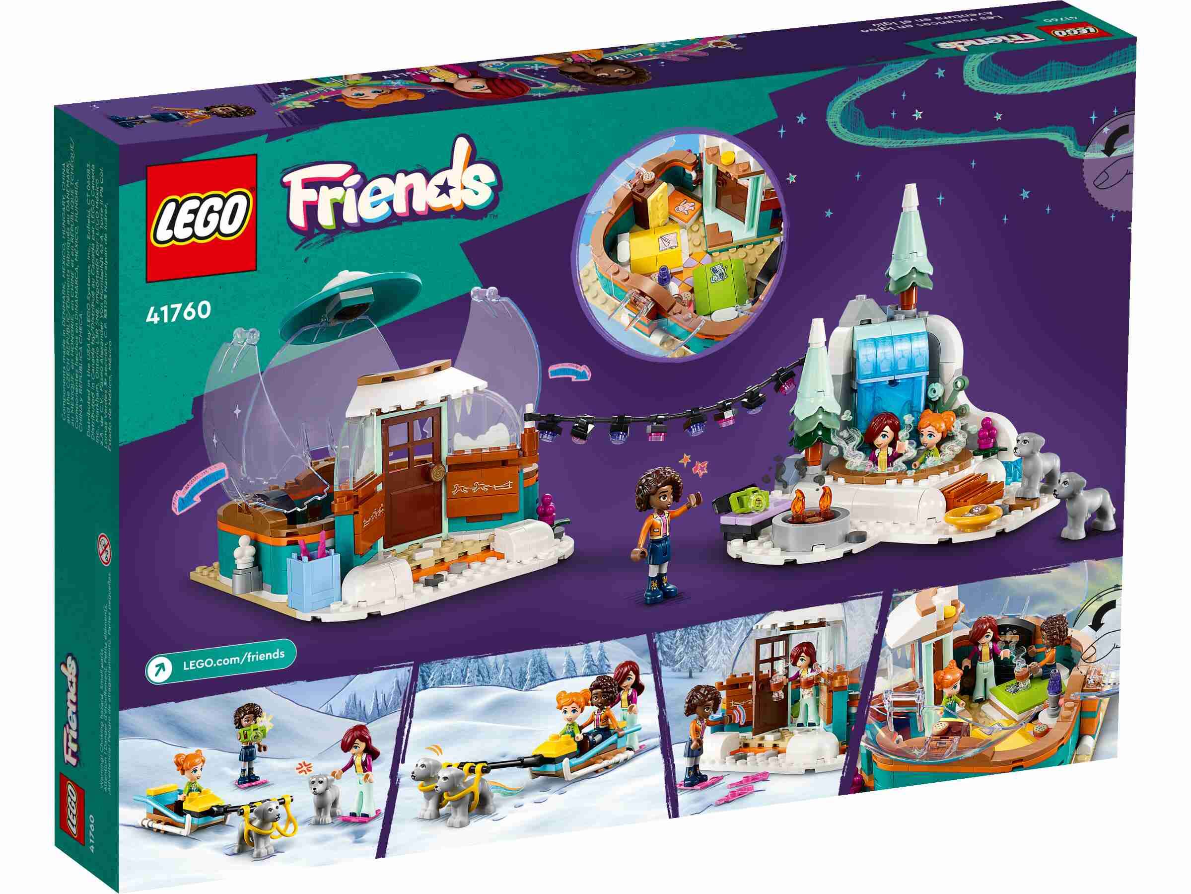 LEGO 41760 Friends Ferien im Iglu, Glamping-Iglu mit 3 Spielfiguren und Zubehör