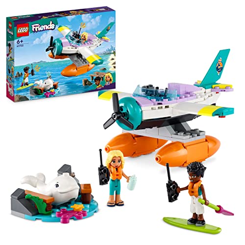 LEGO 41752 Friends Seerettungsflugzeug, 2 Spielfiguren, Wal