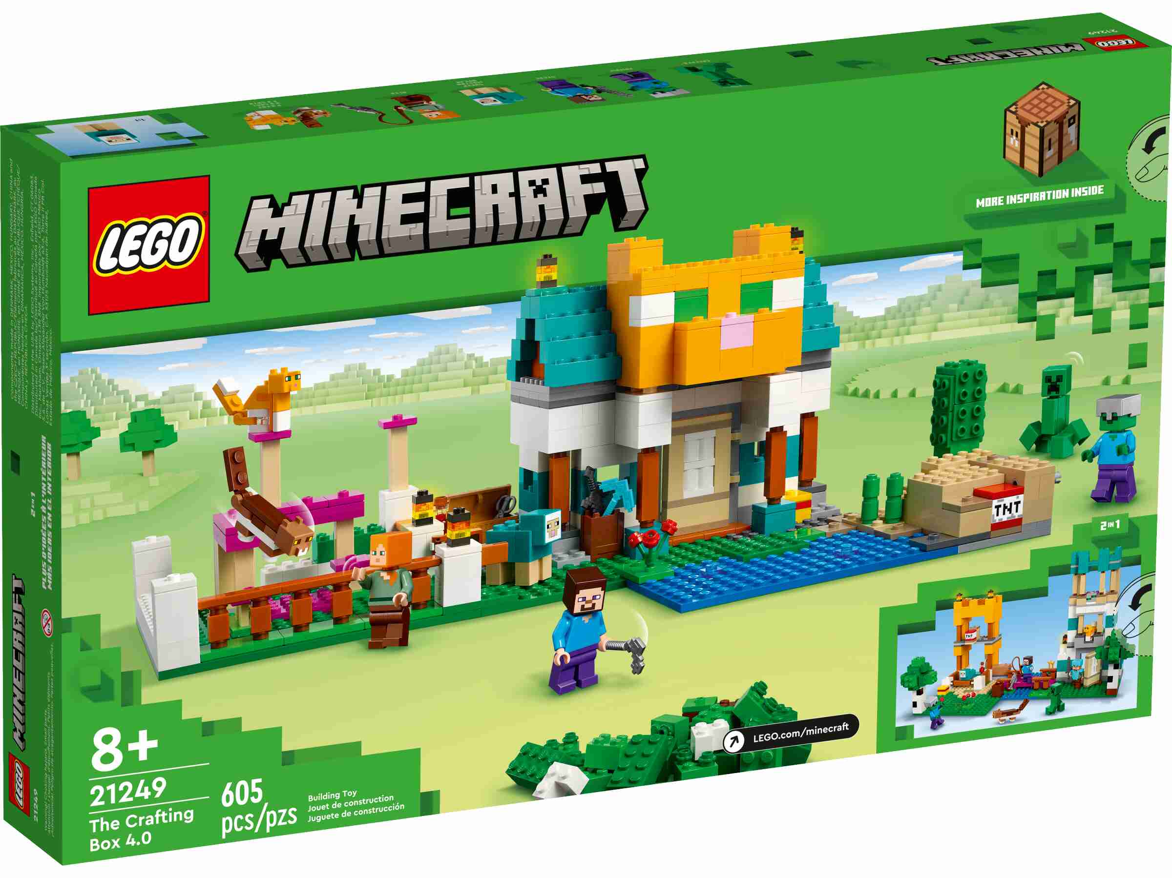 LEGO 21249 Minecraft Die Crafting-Box 4.0, Türme am Fluss oder Katzenhaus