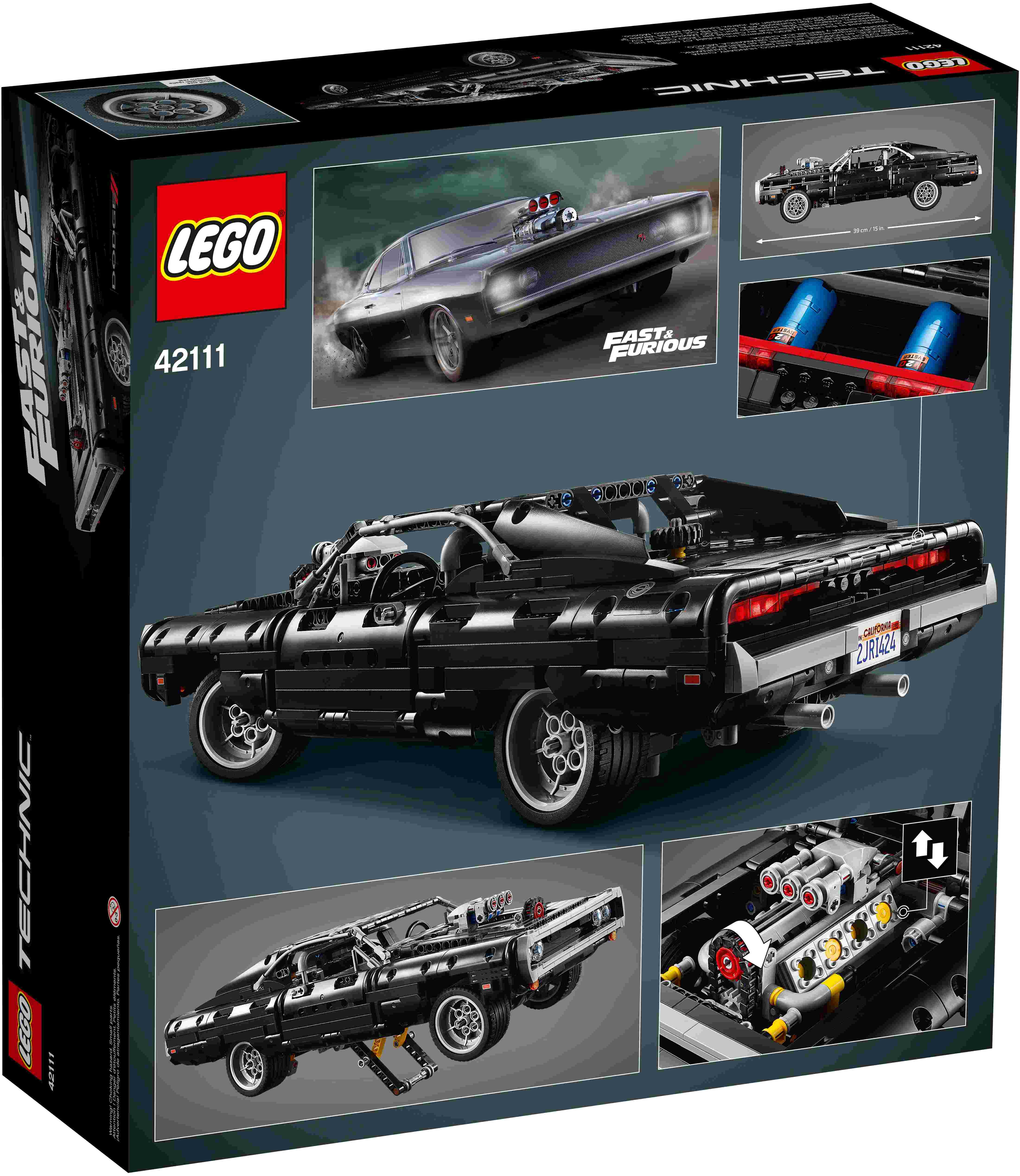 LEGO 42111 Technic Doms Dodge Charger, Fast and Furious Modellauto Rennwagen
