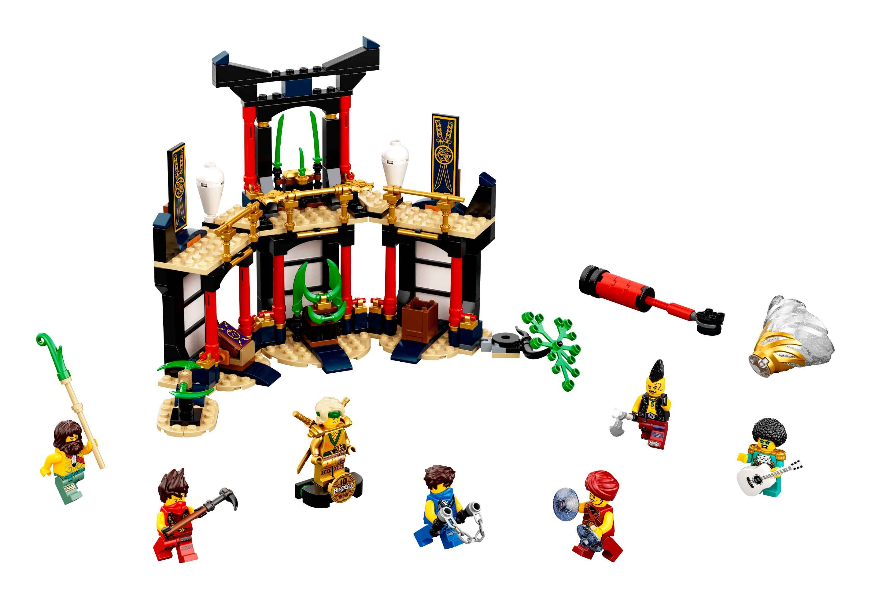 LEGO 71735 NINJAGO Turnier der Elemente Tempel Bauset mit Kampfarena und Figuren