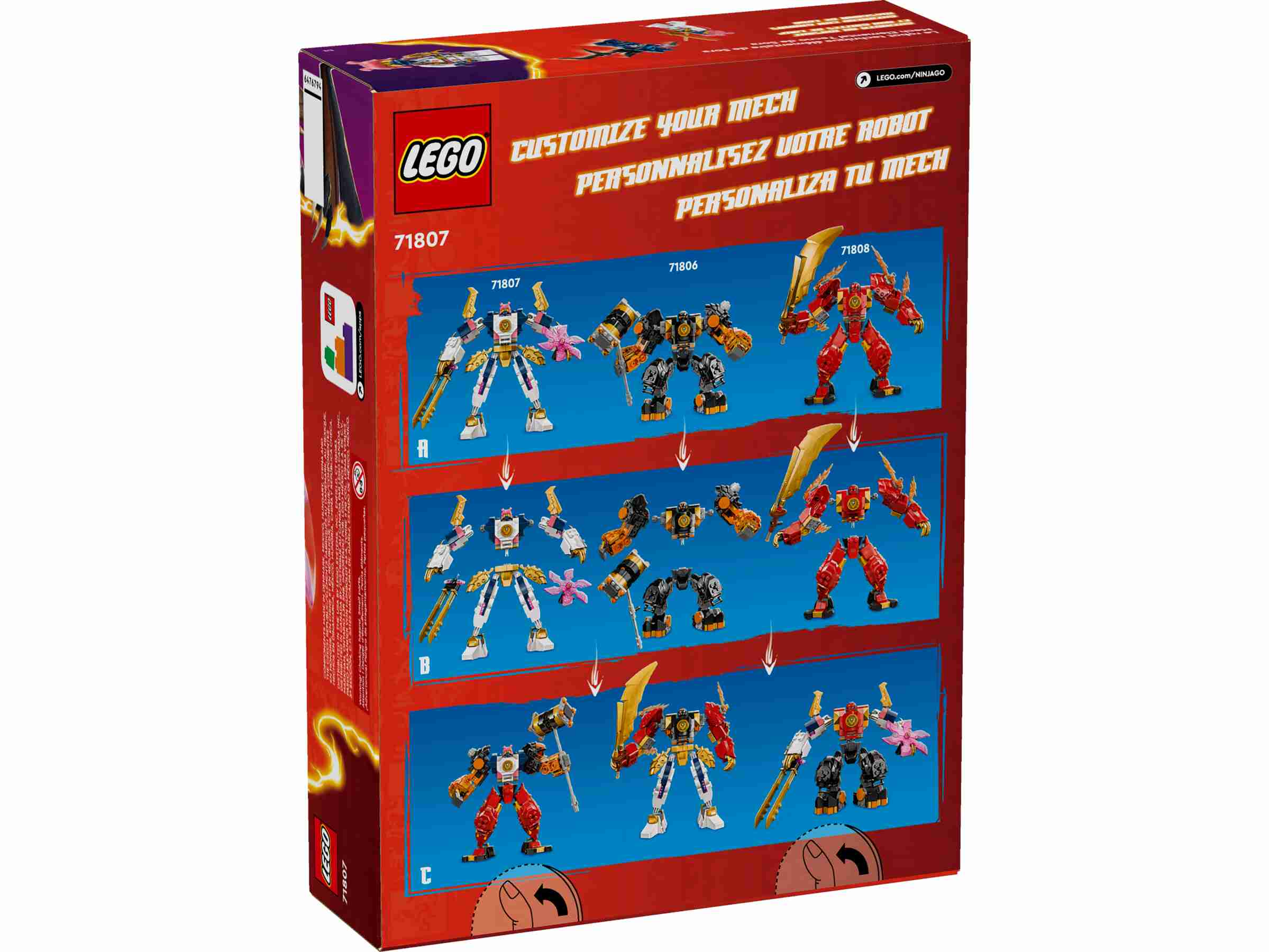 LEGO 71807 NINJAGO Soras Technikmech, mit 2 anderen Mechs kombinierbar
