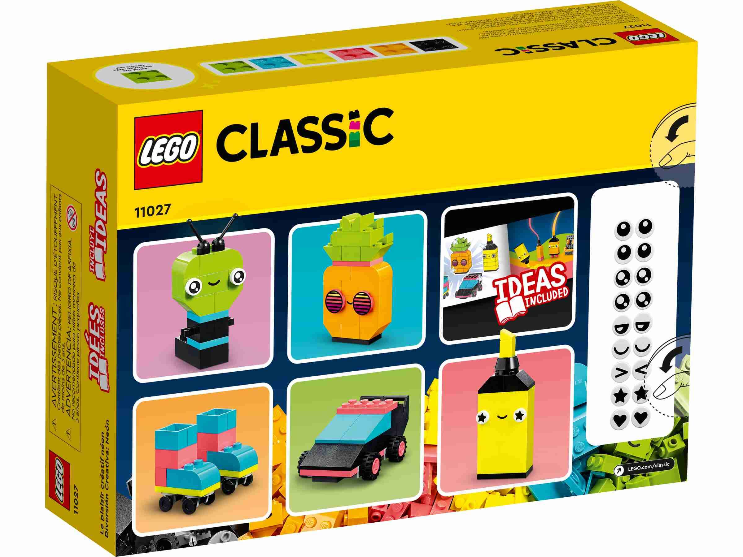 LEGO 11027 Classic Neon Kreativ-Bauset, Bauanleitungen für 5 Modelle