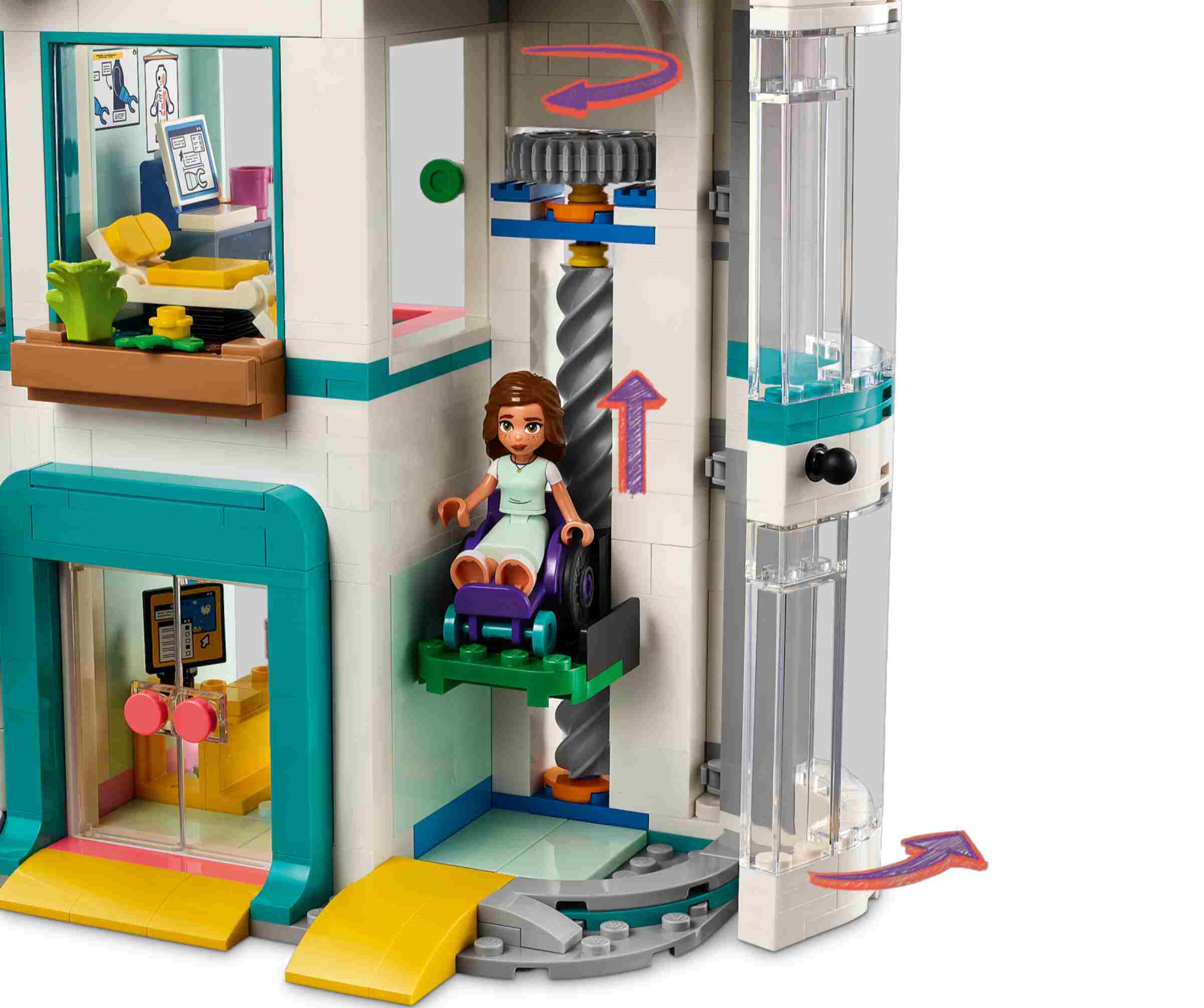 LEGO 42621 Friends Heartlake City Krankenhaus, 5 Spielfiguren, 2 Babys, Hund