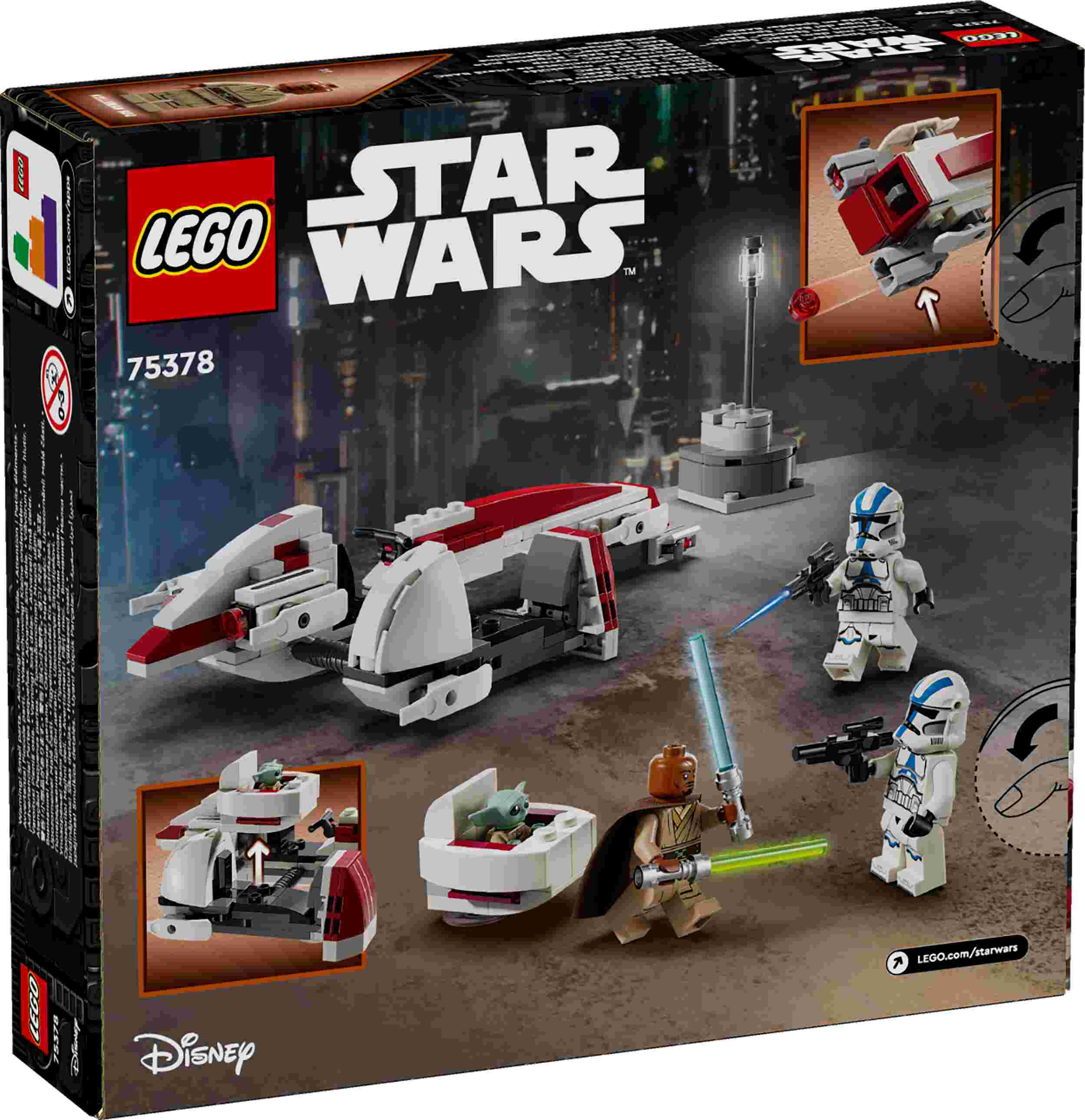 LEGO 75378 Star Wars Flucht mit dem BARC Speeder, 3 Minifiguren + Grogu