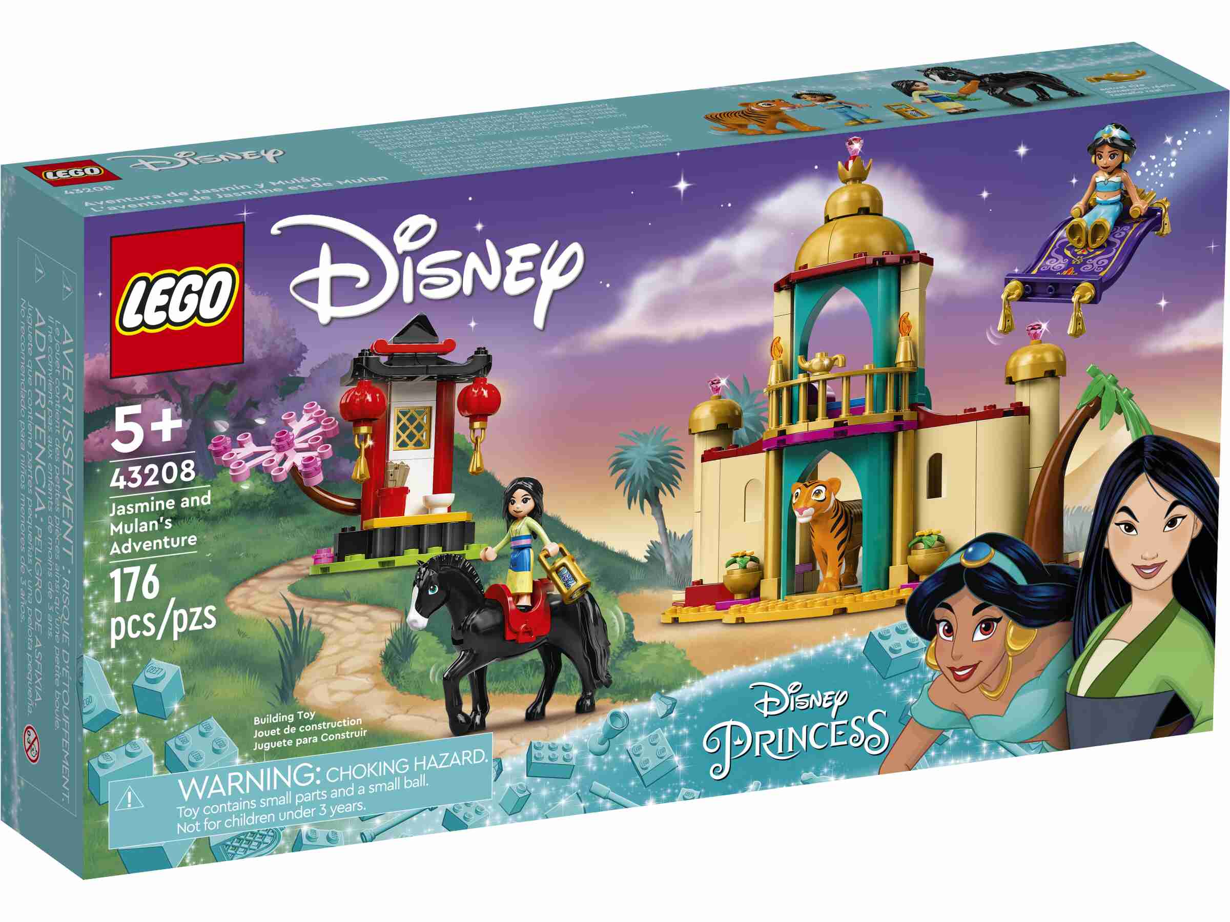 LEGO 43208 Disney Jasmins und Mulans Abenteuer, Prinzessinnen, Pferd und Tiger