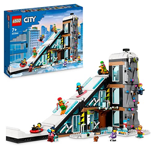 LEGO 60366 City Wintersportpark, Wintersport-Shop, Café, Skipiste, 8 Minifiguren